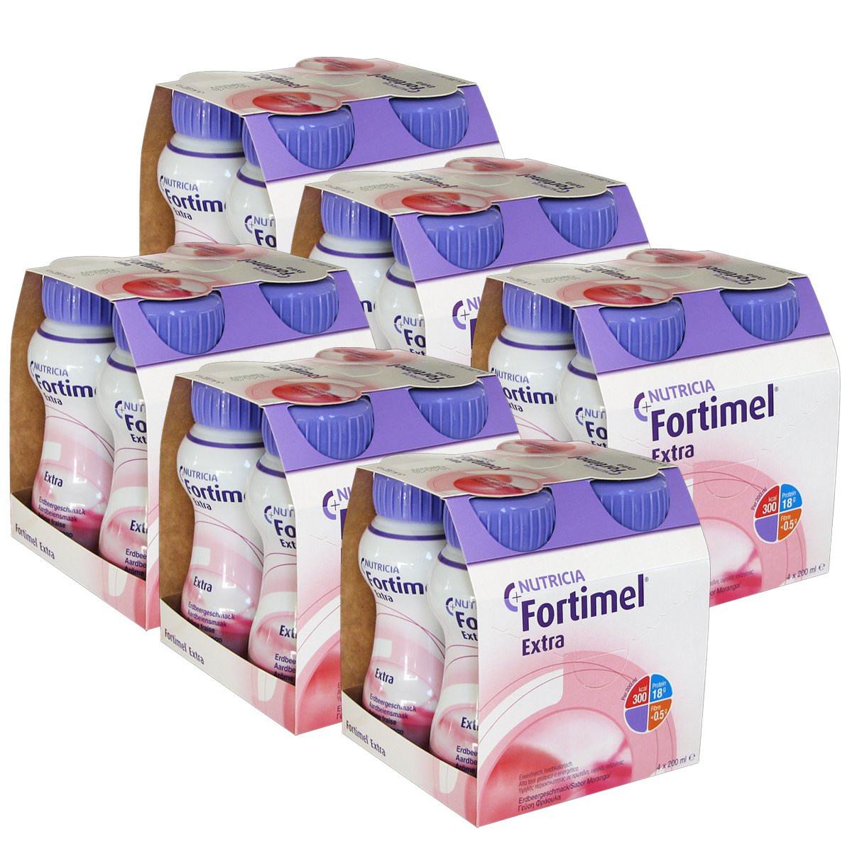 Nutricia Σετ Nutricia Fortimel Extra Strawberry 6x(4x200ml)