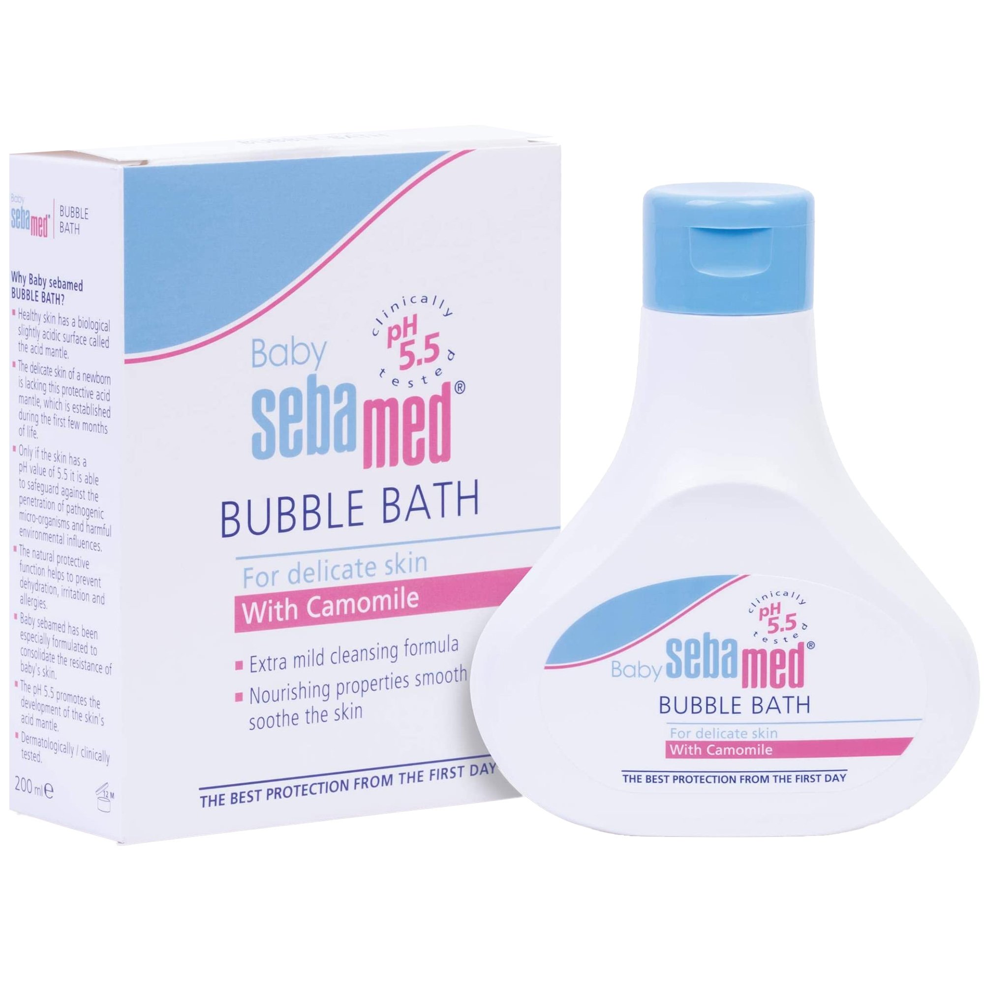 Sebamed Sebamed Baby Bubble Bath for Delicate Skin with Camomile 200ml Αφρόλουτρο για την Ευαίσθητη Βρεφική Επιδερμίδα για Χρήση από την Πρώτη Μέρα