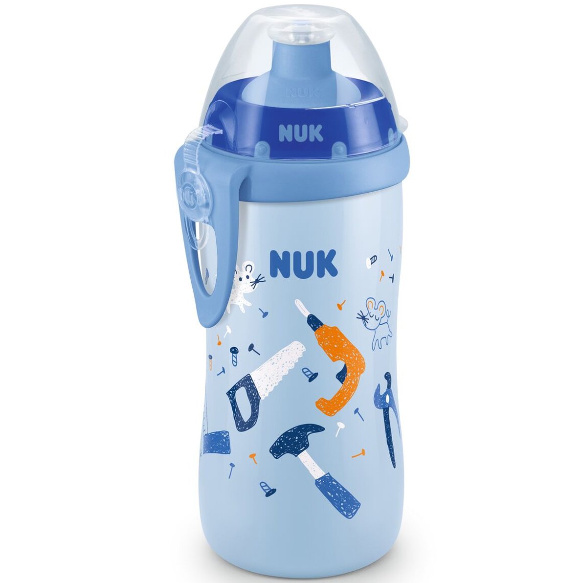 Nuk Nuk First Choice Junior Cup 18m+ Παιδικό Παγουράκι με Καπάκι Push-Pull από Σιλικόνη 300ml - Μπλε