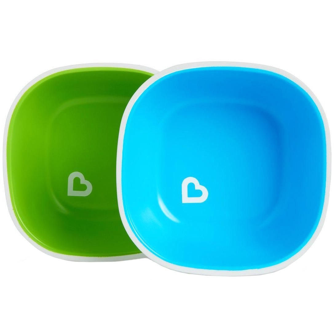 Marcus & Marcus Munchkin Splash Bowls 6m+ Μπολ με Αντιολισθητική Βάση 2 Τεμάχια - Πράσινο / Γαλάζιο