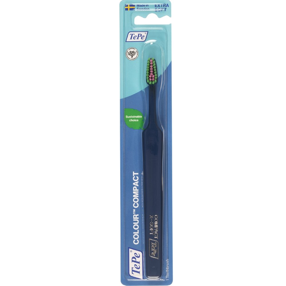 TePe Colour Compact Extra Soft Toothbrush Πολύ Μαλακή Οδοντόβουρτσα για Αποτελεσματικό & Απαλό Καθαρισμό 1 Τεμάχιο – Μπλε