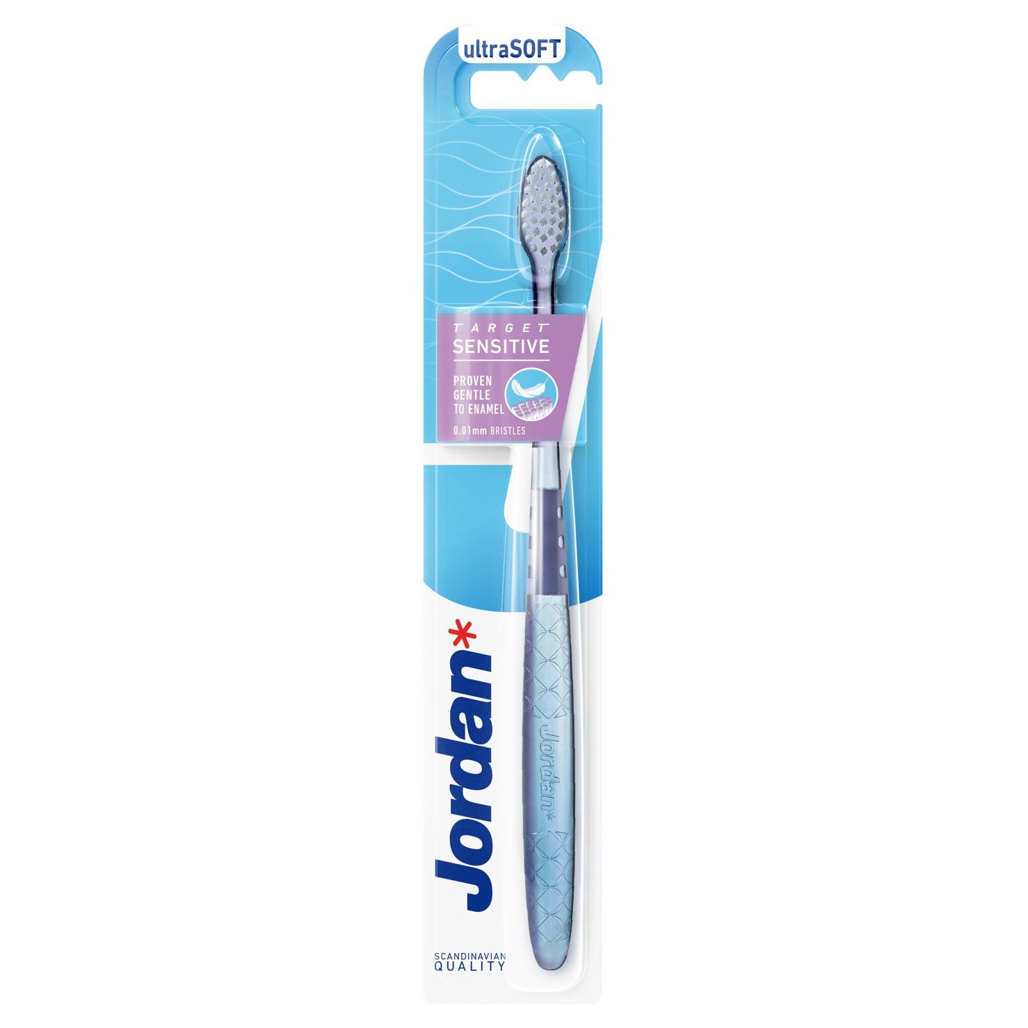 Jordan Target Sensitive Toothebrush Ultra Soft 0.01mm Πολύ Μαλακή Οδοντόβουρτσα για Βαθύ Καθαρισμό με Εξαιρετικά Λεπτές Ίνες 1 Τεμάχιο – Γαλάζιο