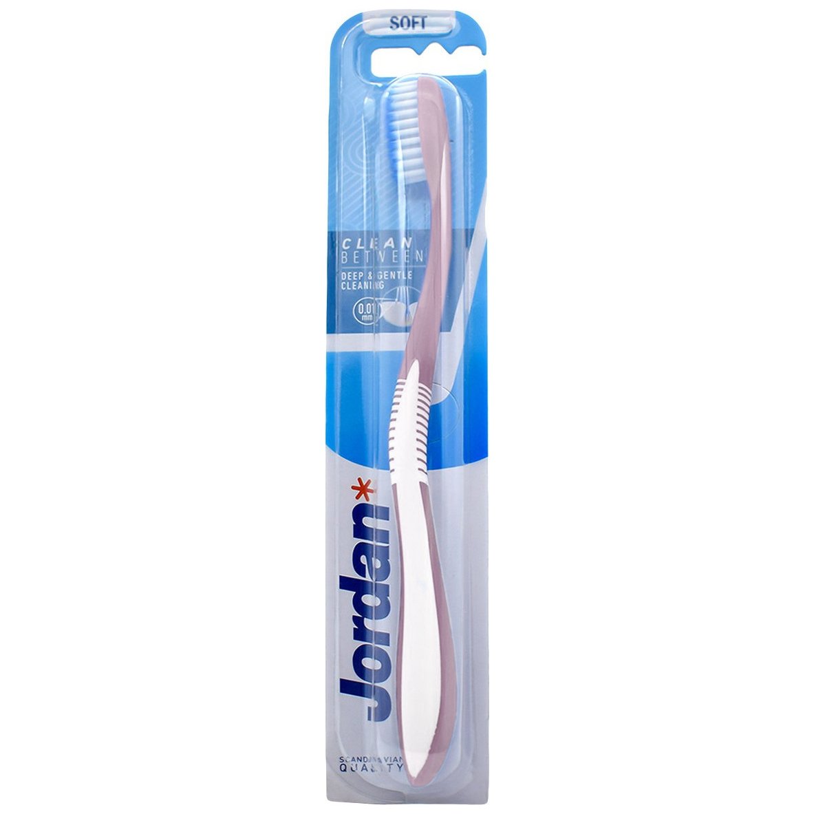Jordan Clean Between Toothbrush Soft 0.01mm Μαλακή Οδοντόβουρτσα για Βαθύ Καθαρισμό με Εξαιρετικά Λεπτές Ίνες 1 Τεμάχιο, Κωδ 310036 – Ροζ