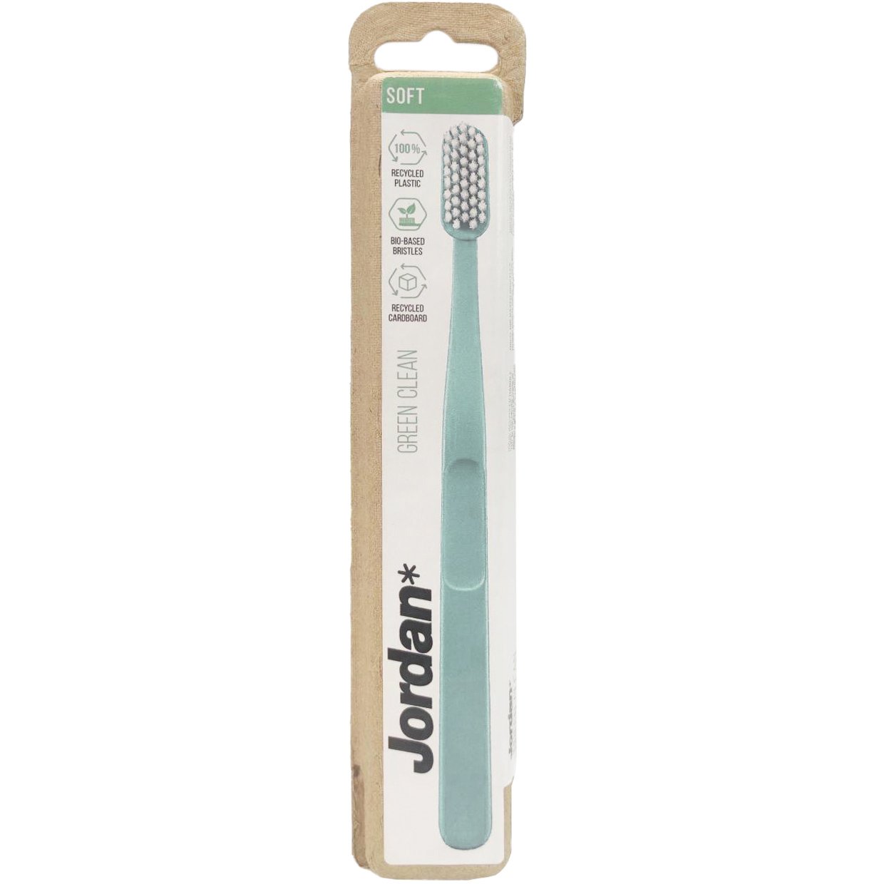 Jordan Green Clean Soft Toothbrush Bio Eco Χειροκίνητη Οδοντόβουρτσα Μαλακή, με Βιολογικής Προέλευσης Ίνες 1 Τεμάχιο – Ανοιχτό Πράσινο