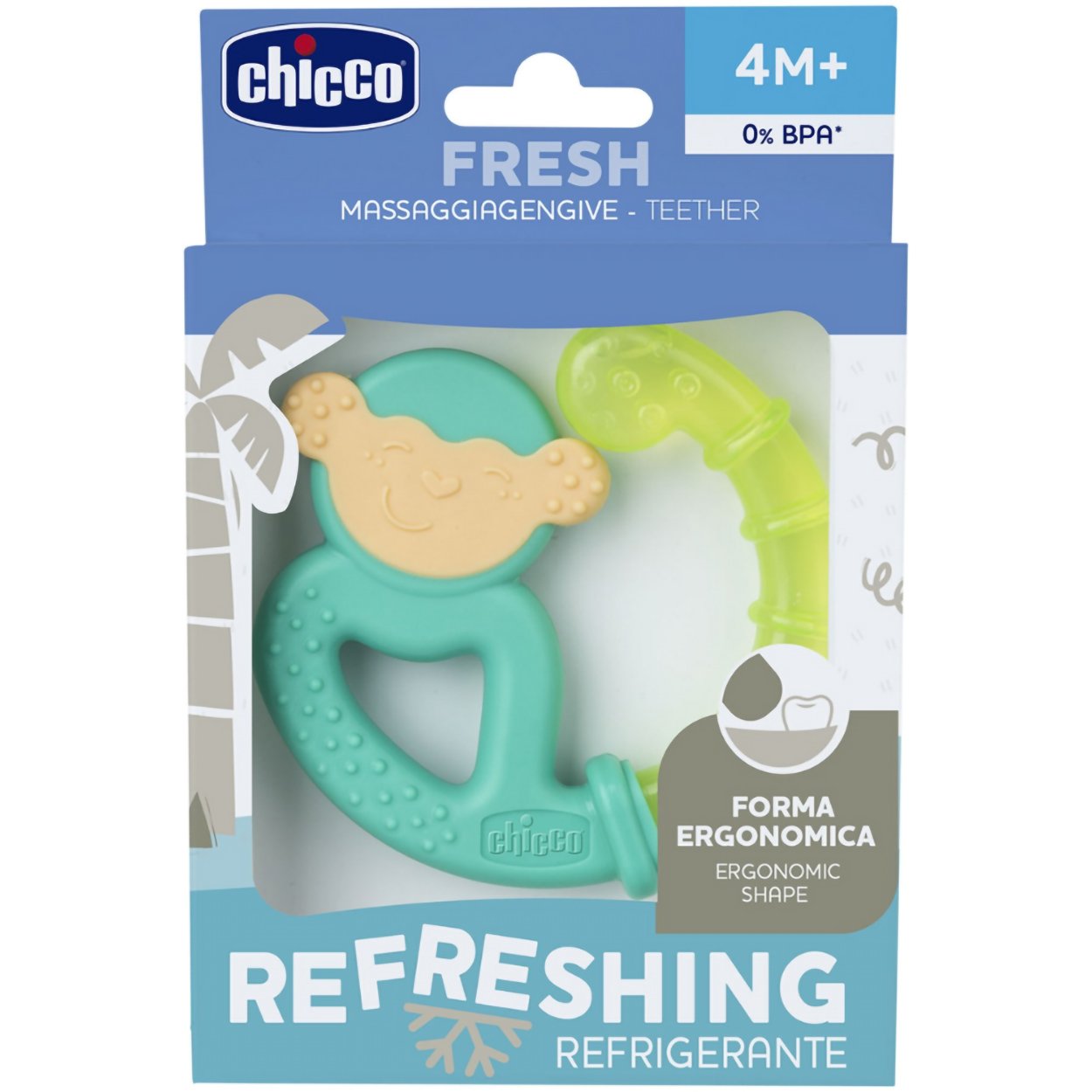 ​​​​​​​Chicco Refreshing Teether with Ergonomic Shape 4m+ Δροσιστικός Κρίκος Οδοντοφυίας με Εργονομική Λαβή που Ανακουφίζει τα Ούλα του Μωρού 1 Τεμάχιο - Πράσινο φωτογραφία