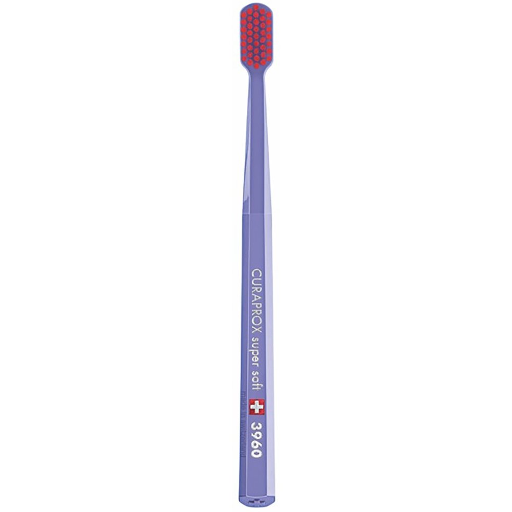 Curaprox Curaprox CS 3960 Super Soft Toothbrush Πολύ Μαλακή Οδοντόβουρτσα με Εξαιρετικά Απαλές & Ανθεκτικές Ίνες Curen για Αποτελεσματικό Καθαρισμό 1 Τεμάχιο - Μωβ / Κόκκινο