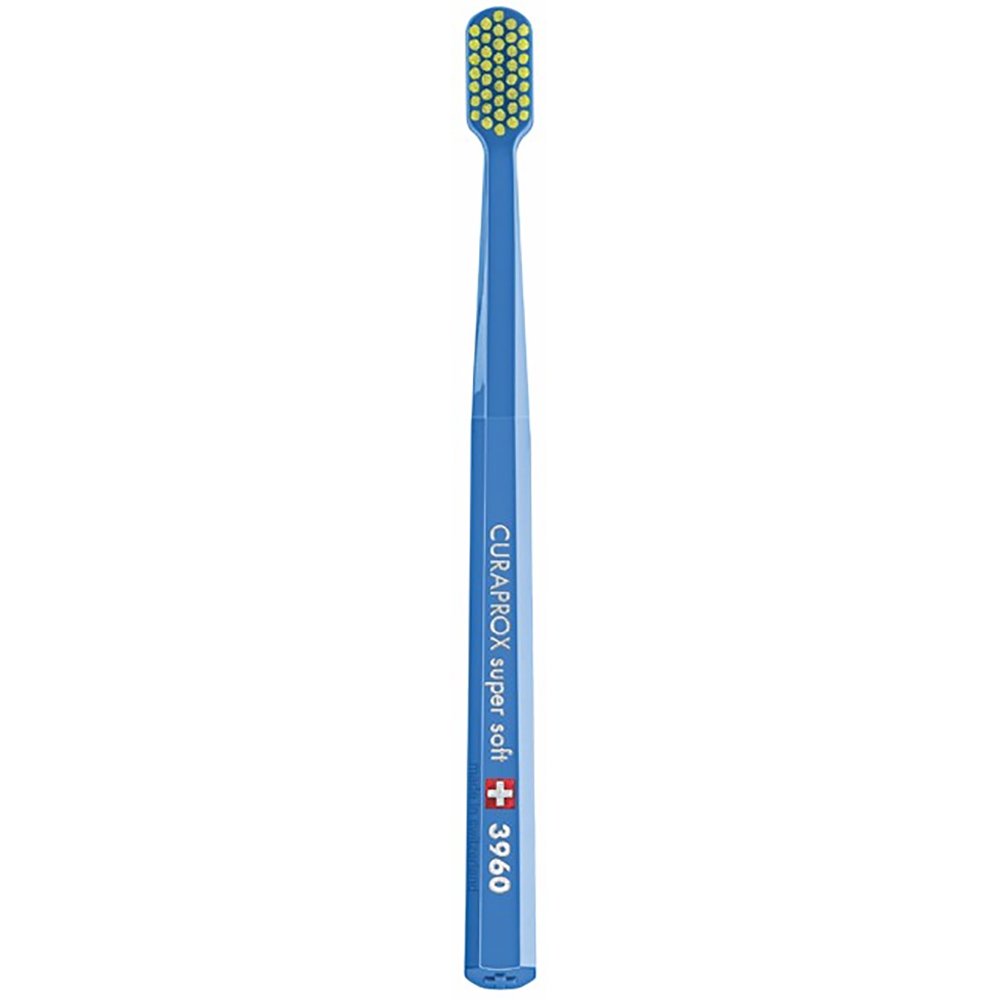 Curaprox CS 3960 Super Soft Toothbrush Πολύ Μαλακή Οδοντόβουρτσα με Εξαιρετικά Απαλές & Ανθεκτικές Ίνες Curen για Αποτελεσματικό Καθαρισμό 1 Τεμάχιο – Μπλε / Κίτρινο