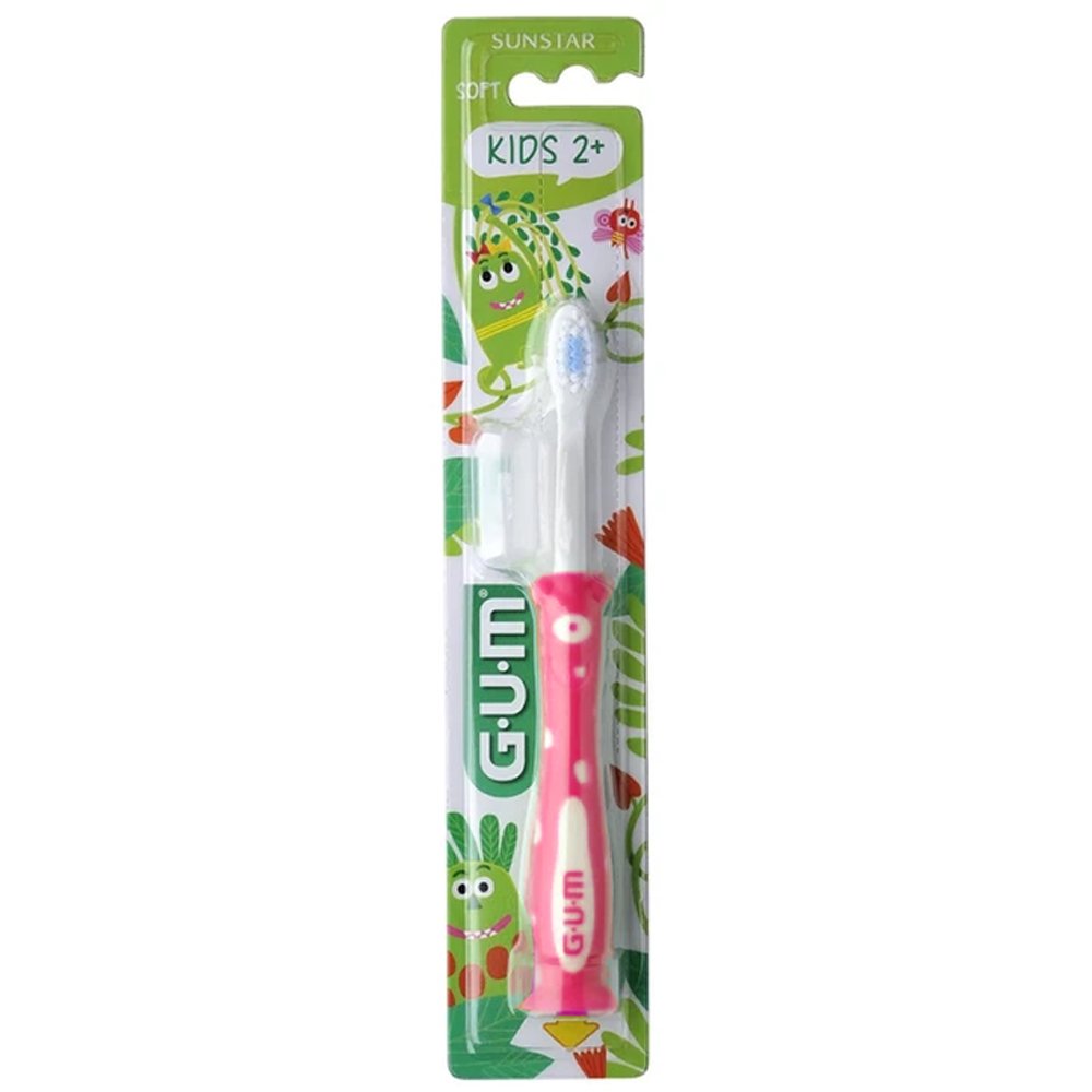 Gum Sunstar Kids 2 Years+ Soft Toothbrush Παιδική Οδοντόβουρτσα με Βεντούζα Στερέωσης από 2 Ετών 1 Τεμάχιο Κωδ 901 – Ροζ