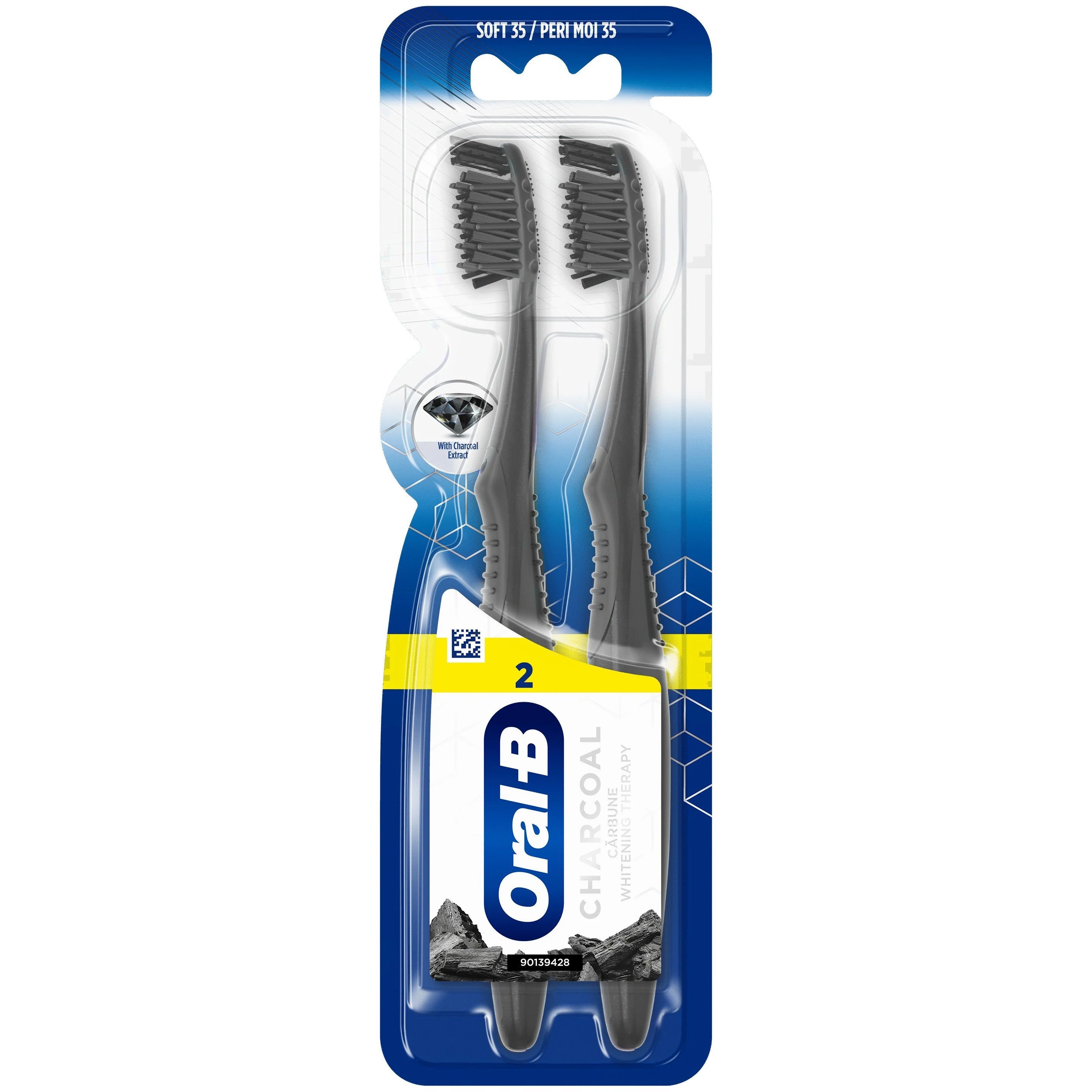 Oral-B Charcoal Whitening Therapy Soft 35 Toothbrush 2 Τεμάχια - Μαύρο ...