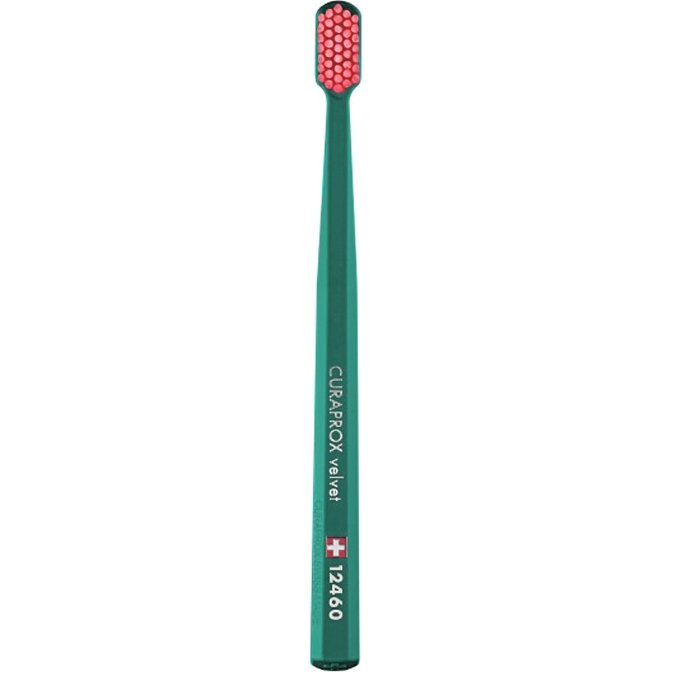 Curaprox CS 12460 Velvet Toothbrush Οδοντόβουρτσα με Εξαιρετικά Απαλές & Πυκνές Ίνες Curen για Πολύ Ευαίσθητα Δόντια 1 Τεμάχιο – Πετρόλ / Ροζ