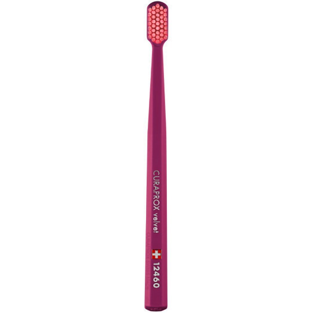 Curaprox CS 12460 Velvet Toothbrush Οδοντόβουρτσα με Εξαιρετικά Απαλές & Πυκνές Ίνες Curen για Πολύ Ευαίσθητα Δόντια 1 Τεμάχιο –  Φούξια / Ροζ