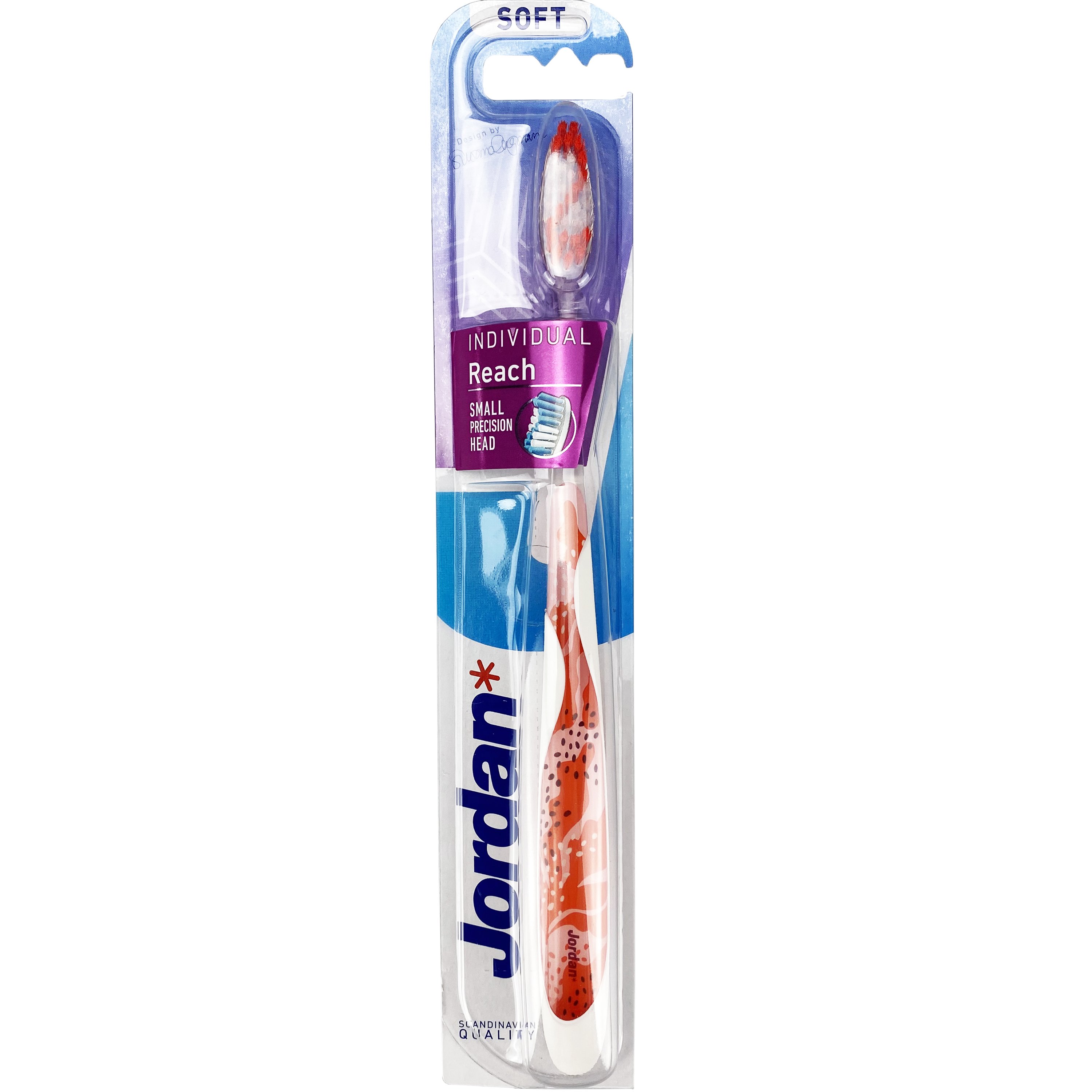 Jordan Individual Reach Soft Toothbrush Μαλακή Οδοντόβουρτσα με Εργονομική Λαβή για Βαθύ Καθαρισμό 1 Τεμάχιο Κωδ 310041 – Πορτοκαλί