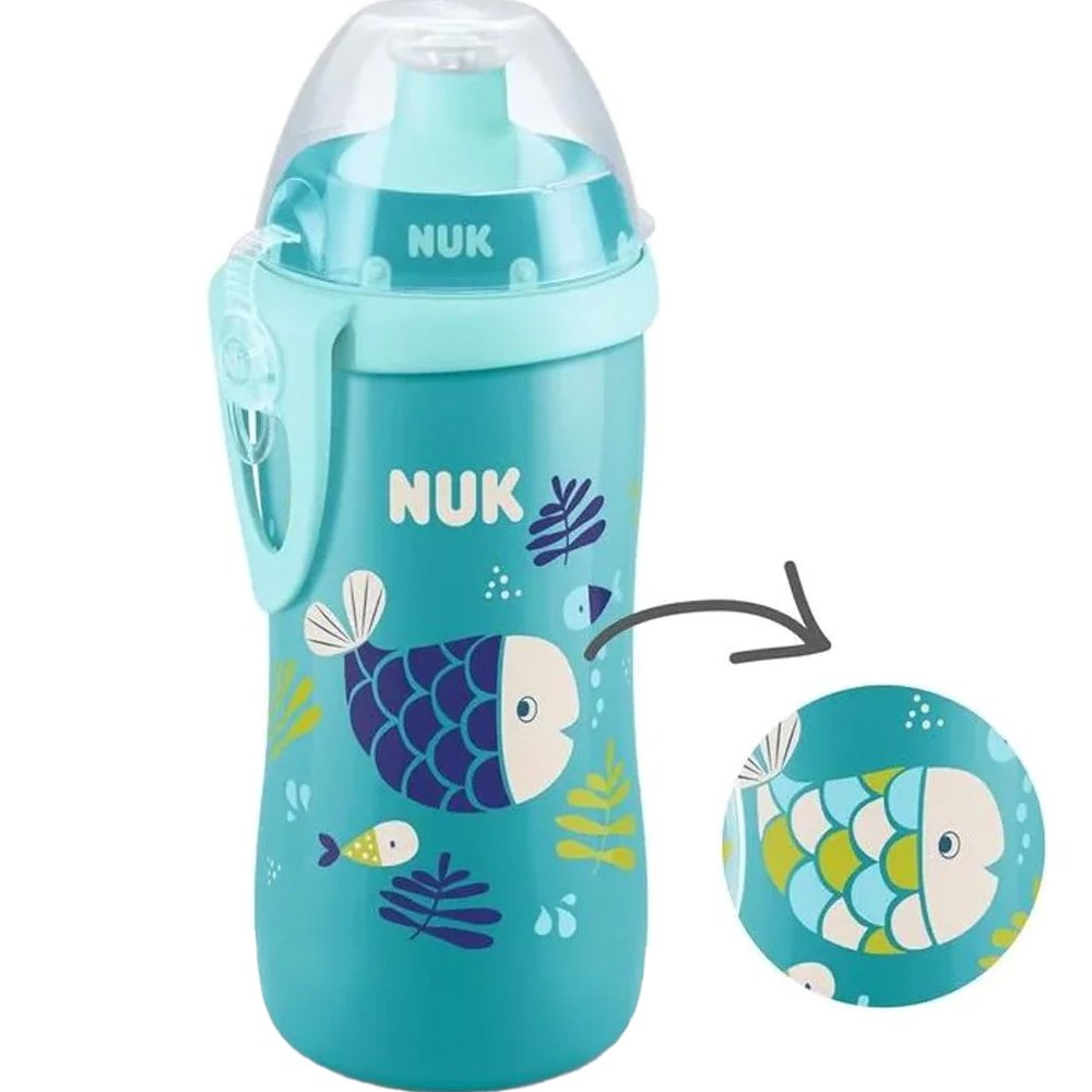 Nuk Nuk First Choice Junior Cup 18m+ Παιδικό Παγουράκι που Αλλάζει Χρώμα 300ml, Κωδ 10255576 - Γαλάζιο / Μπλε Ψάρι