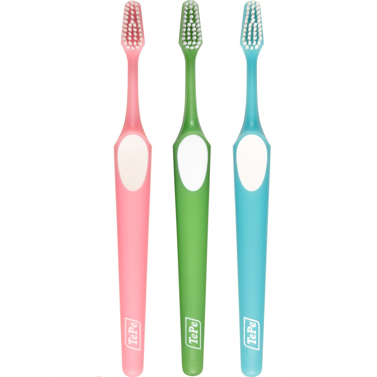 Tepe Supreme Soft Toothbrush Μαλακή Οδοντόβουρτσα που Διαθέτει Εργονομική Λαβή & Ίνες 2 Επιπέδων για Βελτιωμένη Προσπέλαση 3 Τεμάχια, Ροζ – Πράσινο – Γαλάζιο