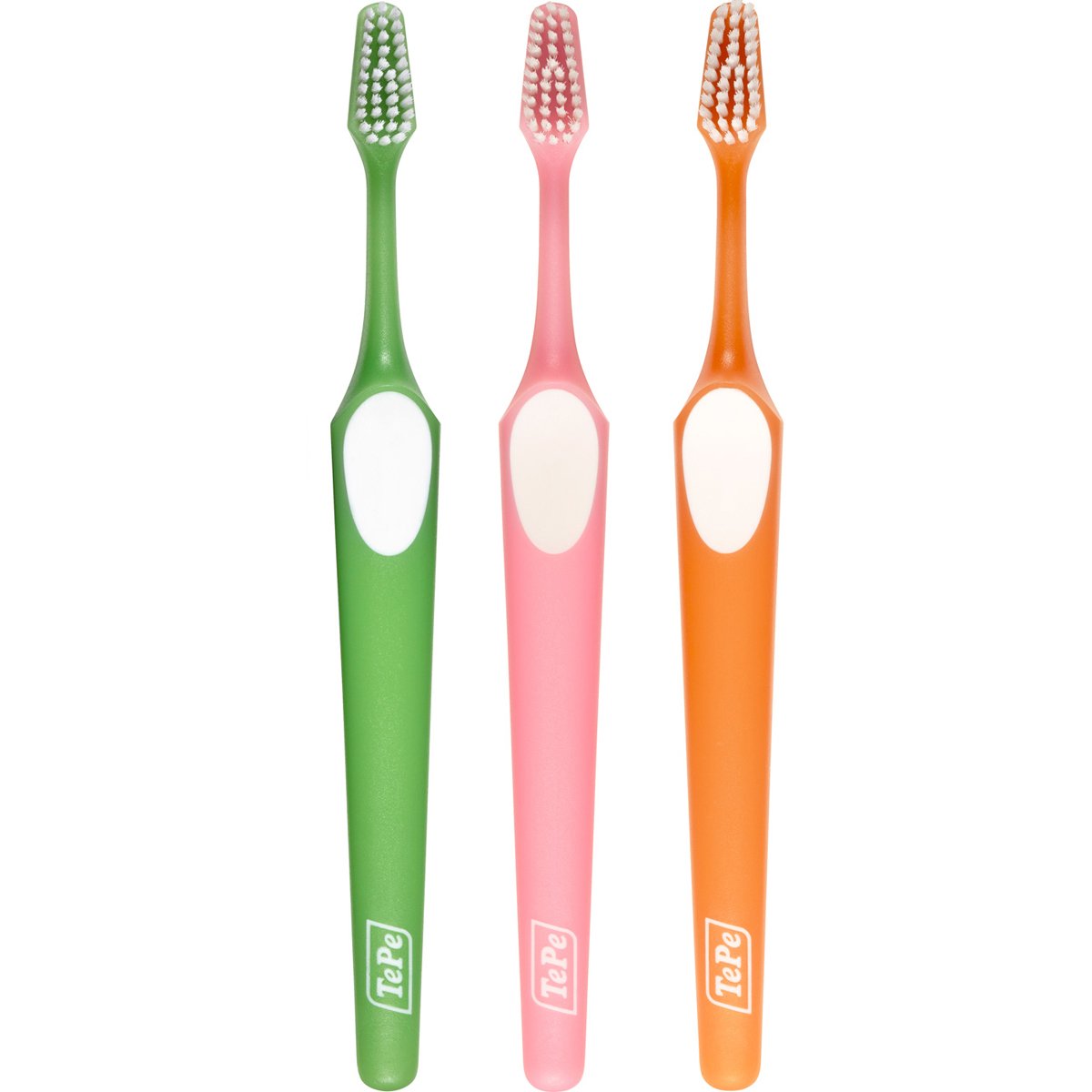 Tepe Supreme Soft Toothbrush Μαλακή Οδοντόβουρτσα που Διαθέτει Εργονομική Λαβή & Ίνες 2 Επιπέδων για Βελτιωμένη Προσπέλαση 3 Τεμάχια, Πράσινο – Ροζ – Πορτοκαλί