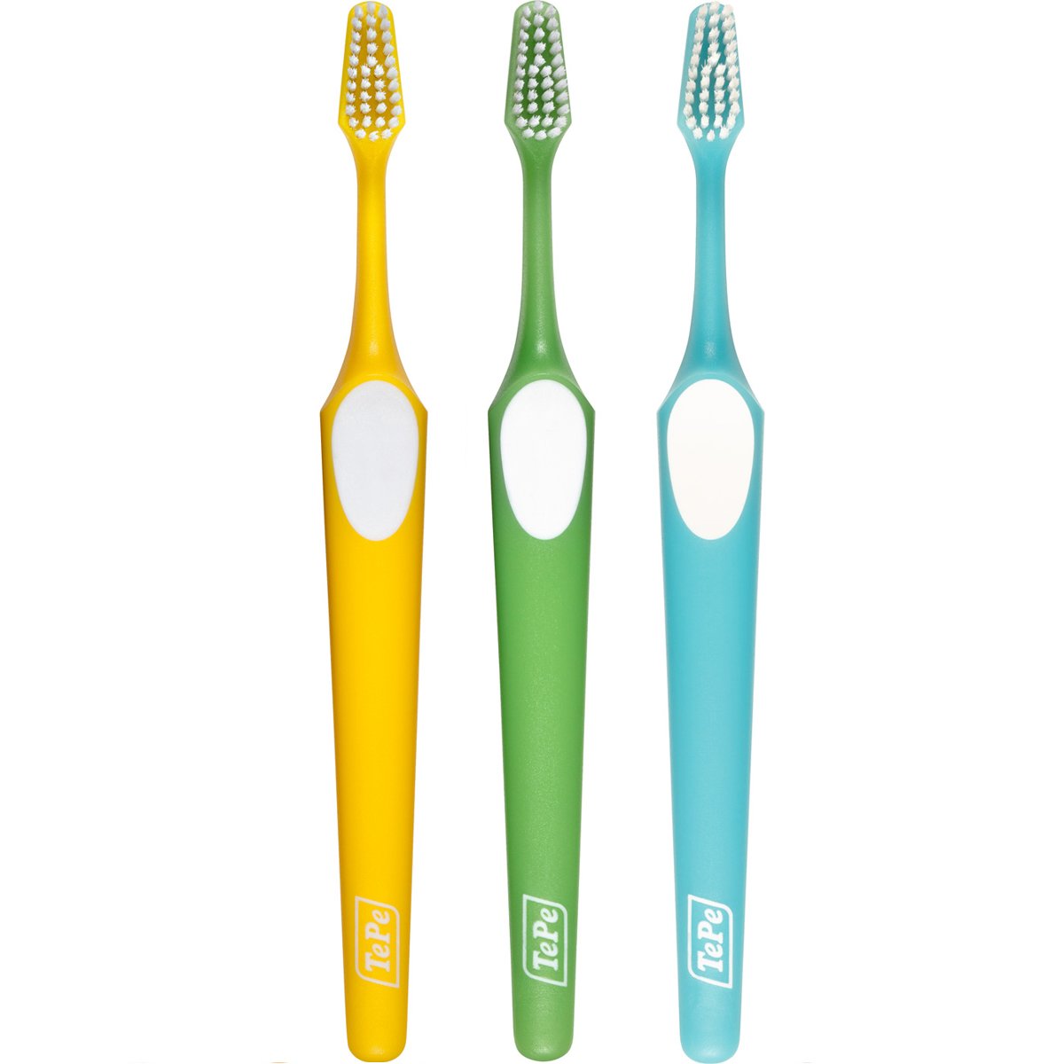 Tepe Supreme Soft Toothbrush Μαλακή Οδοντόβουρτσα που Διαθέτει Εργονομική Λαβή & Ίνες 2 Επιπέδων για Βελτιωμένη Προσπέλαση 3 Τεμάχια, Κίτρινο – Πράσινο – Γαλάζιο