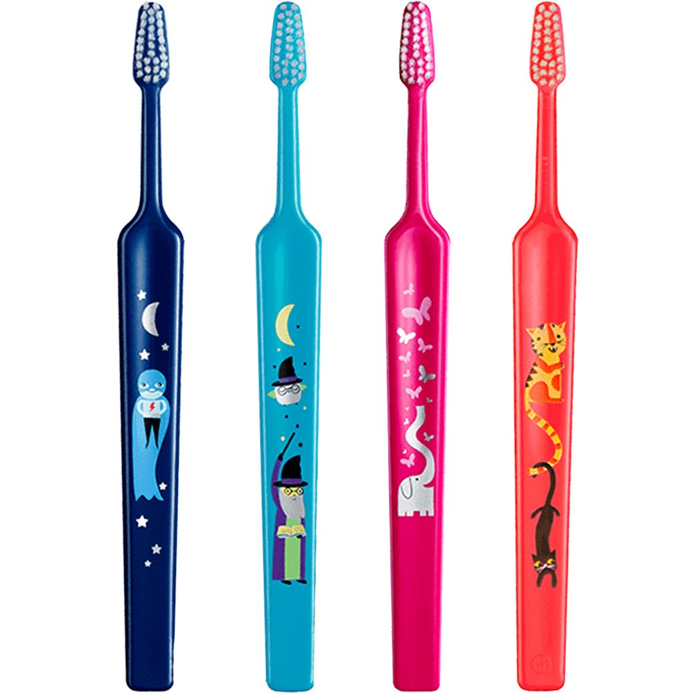 Tepe TePe Kids Extra Soft Toothbrush 0-3 Years Οδοντόβουρτσα με Μικρή Κωνική Κεφαλή & Πολύ Μαλακές Ίνες Κατάλληλη για τα Πρώτα Δόντια 4 Τεμάχια - Multicolor 5