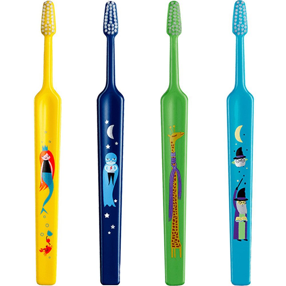 TePe Kids Extra Soft Toothbrush 0-3 Years Οδοντόβουρτσα με Μικρή Κωνική Κεφαλή & Πολύ Μαλακές Ίνες Κατάλληλη για τα Πρώτα Δόντια 4 Τεμάχια – Multicolor 8