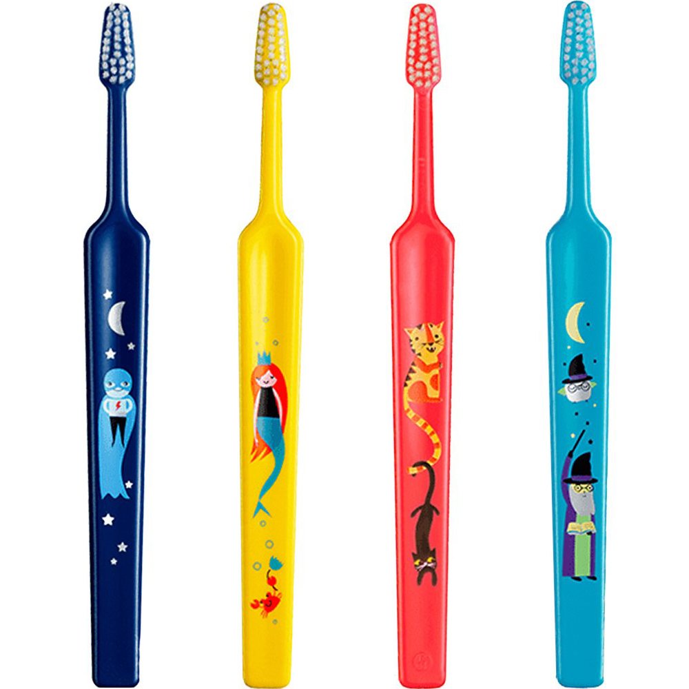 TePe Kids Extra Soft Toothbrush 0-3 Years Οδοντόβουρτσα με Μικρή Κωνική Κεφαλή & Πολύ Μαλακές Ίνες Κατάλληλη για τα Πρώτα Δόντια 4 Τεμάχια – Multicolor 7