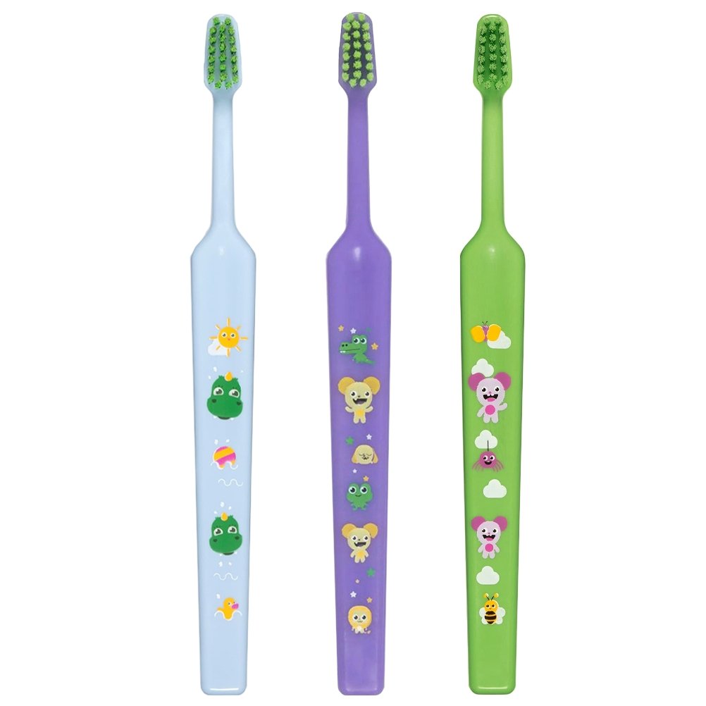 Tepe Good Mini Extra Soft Toothbrush Bolibompa 0-3 Years Οδοντόβουρτσα με Πολύ Μαλακές Ίνες & Πολύ Μικρή Κεφαλή για Βρέφη – Νήπια 3 Τεμάχια – Γαλάζιο / Μωβ / Πράσινο