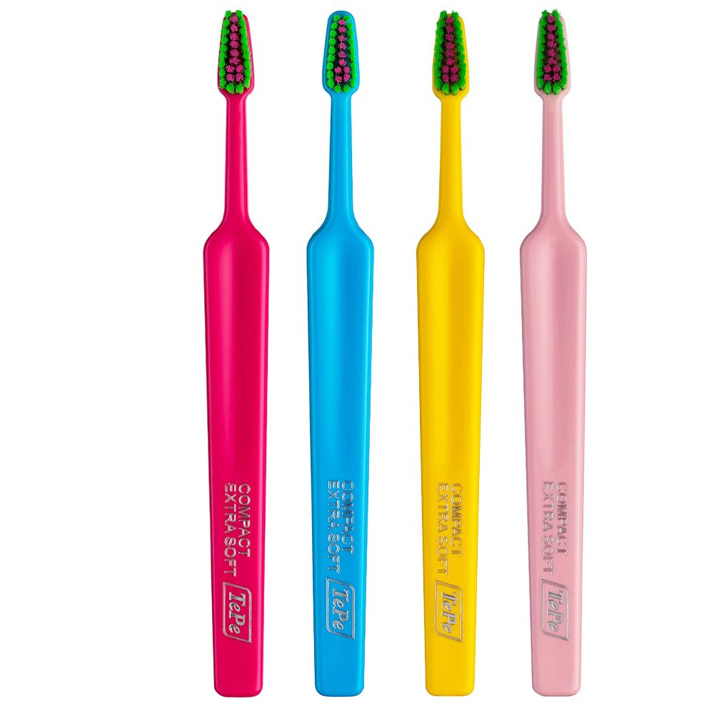 Tepe Colour Compact Extra Soft Toothbrush Οδοντόβουρτσα με Πολύ Μαλακές Ίνες & Μικρό Μέγεθος Κεφαλής 4 Τεμάχια – Multicolor 9