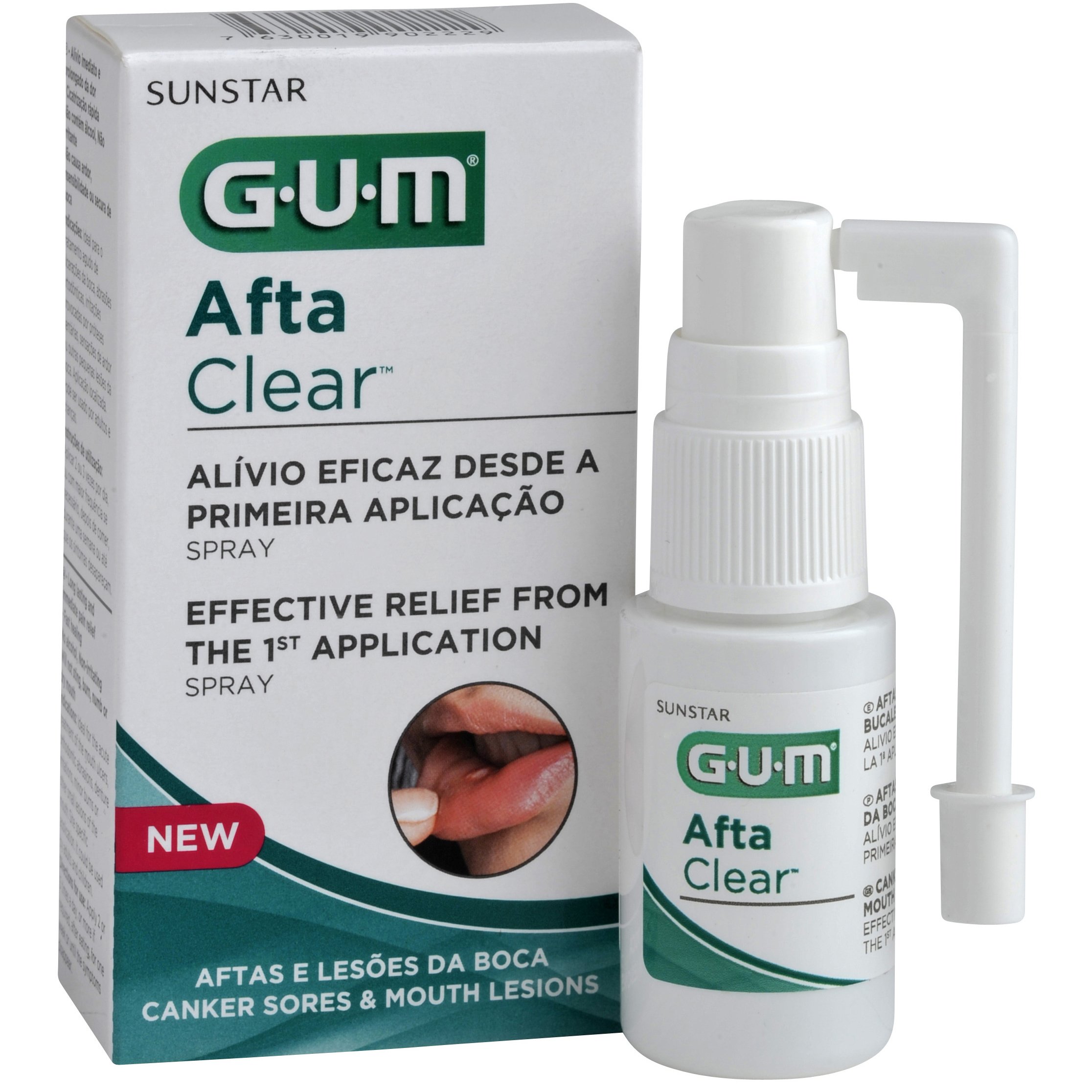 Gum Gum Afta Clear Spray Μεγάλης Διάρκειας Σπρέυ για Άμεση Ανακούφιση Πόνου 15ml