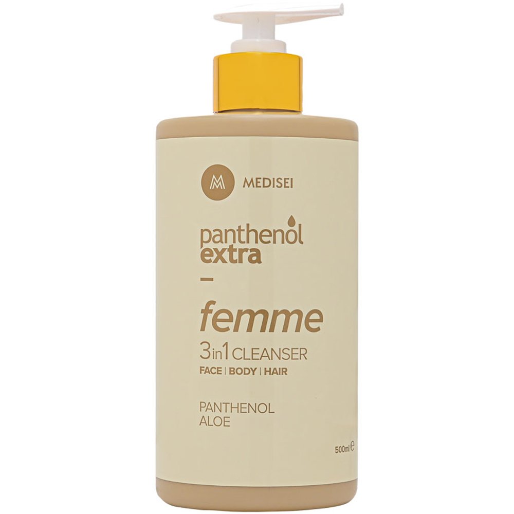 Medisei Medisei Panthenol Extra Femme 3in1 Cleanser Γυναικείο Αφρόλουτρο - Σαμπουάν για Πρόσωπο - Σώμα - Μαλλιά με Ανατολίτικο Άρωμα & Νότες Βανίλιας 500ml