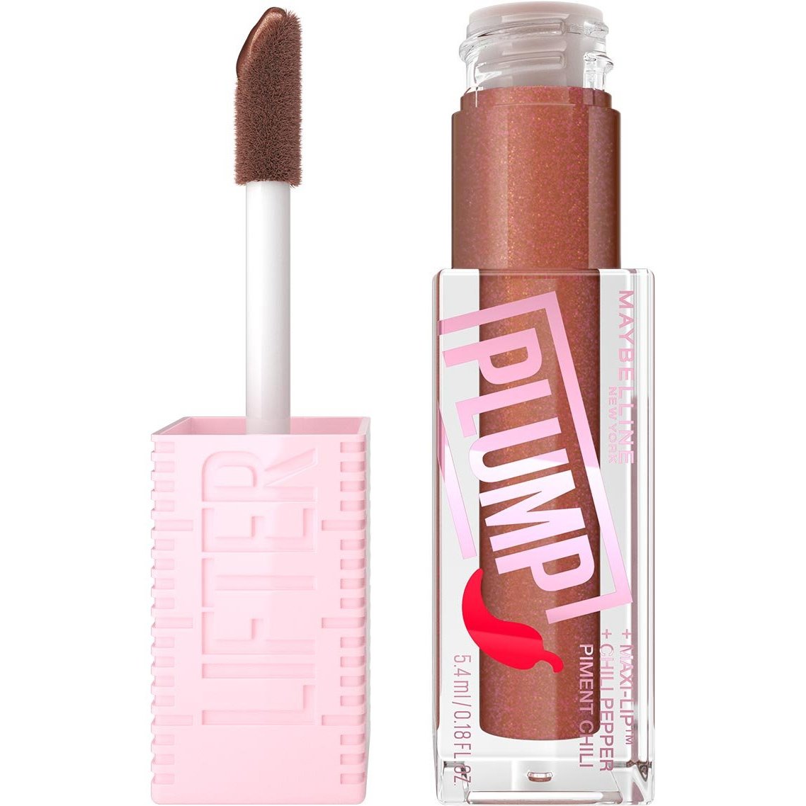 MAYBELLINE Maybelline Lifter Plump Gloss with Chili Pepper Ενυδατικό Lip Gloss με Τσίλι για Σαρκώδη Χείλη 5.4ml  - 007 Cocoa Zing