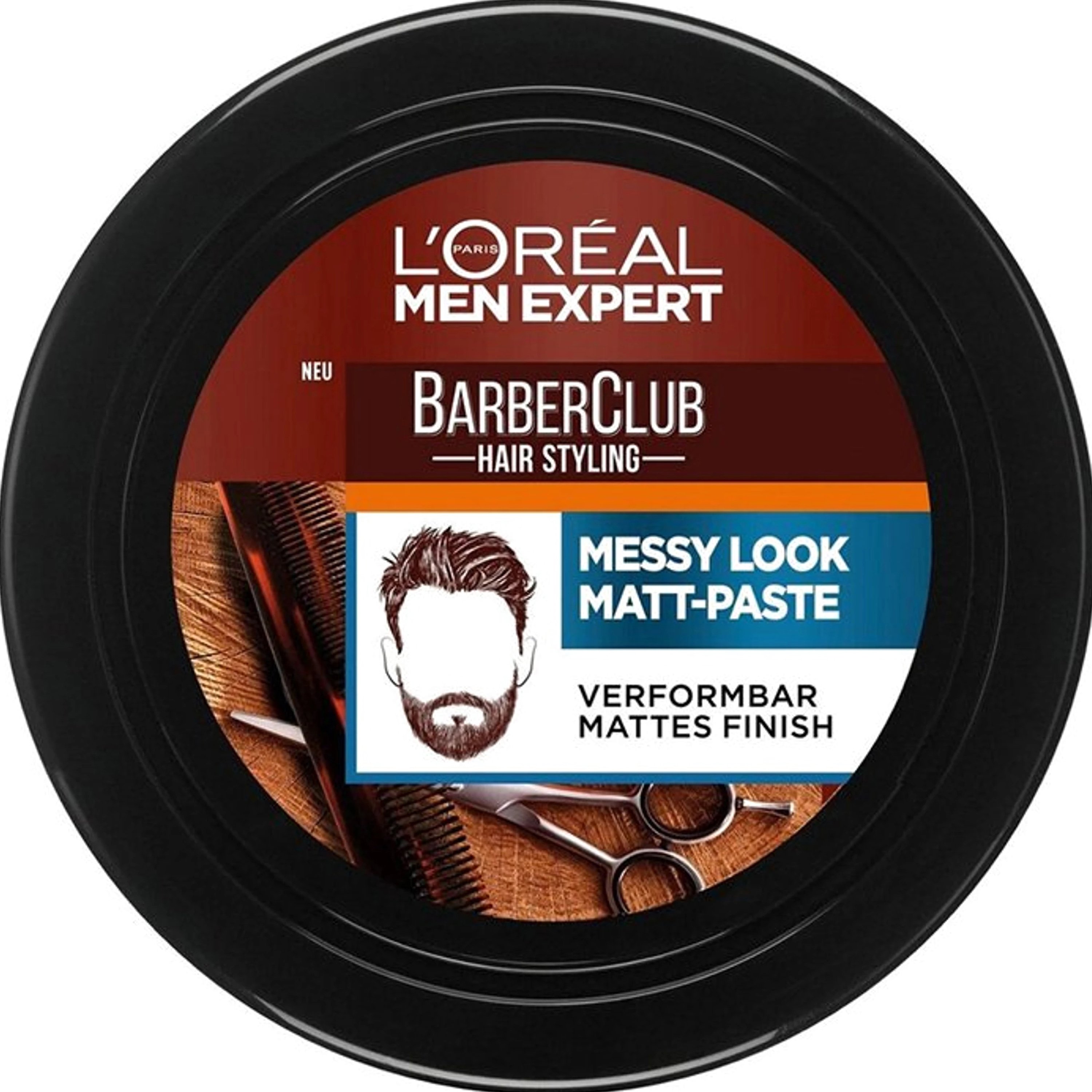 Loreal Paris L'oreal Paris Men Expert BarberClub Messy Hair Molding Clay Μεσαίο Κράτημα & Ματ Τελείωμα για Μούσια & Μαλλιά 75ml