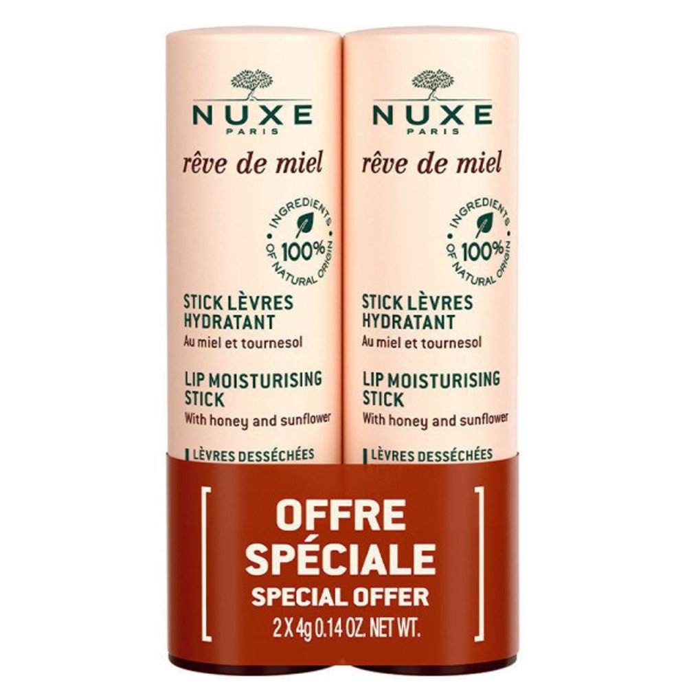 Nuxe Nuxe Promo Reve de Miel Lip Moisturising Stick Ενυδατικό Stick Χειλιών 8g (2x4g)