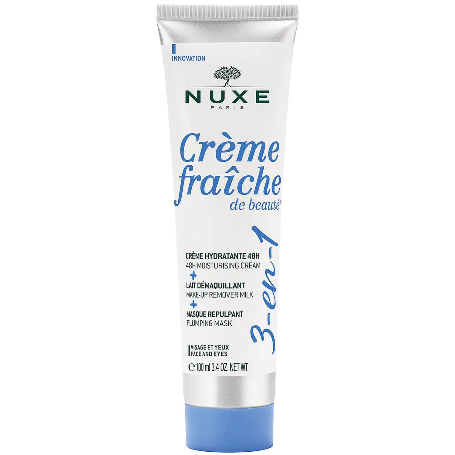 Nuxe Nuxe Creme Fraiche de Beaute 3in1 48H Ενυδατική Κρέμα, Γαλάκτωμα Ντεμακιγιάζ & Μάσκα Επαναπύκνωσης Προσώπου, Ματιών 100ml