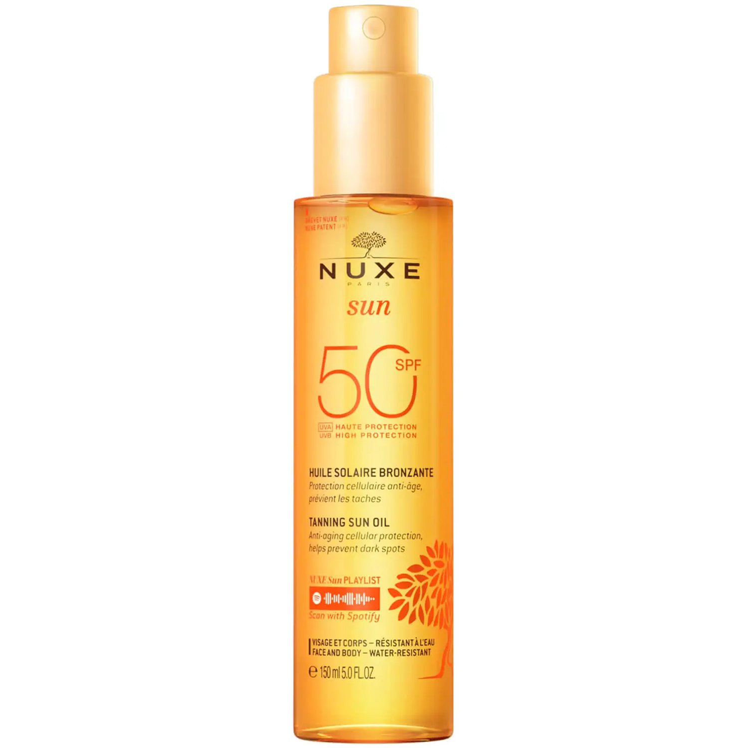 Nuxe Nuxe Sun Tanning Oil Spf50 Αντηλιακό Λάδι Μαυρίσματος Υψηλής Προστασίας για Πρόσωπο & Σώμα 150ml