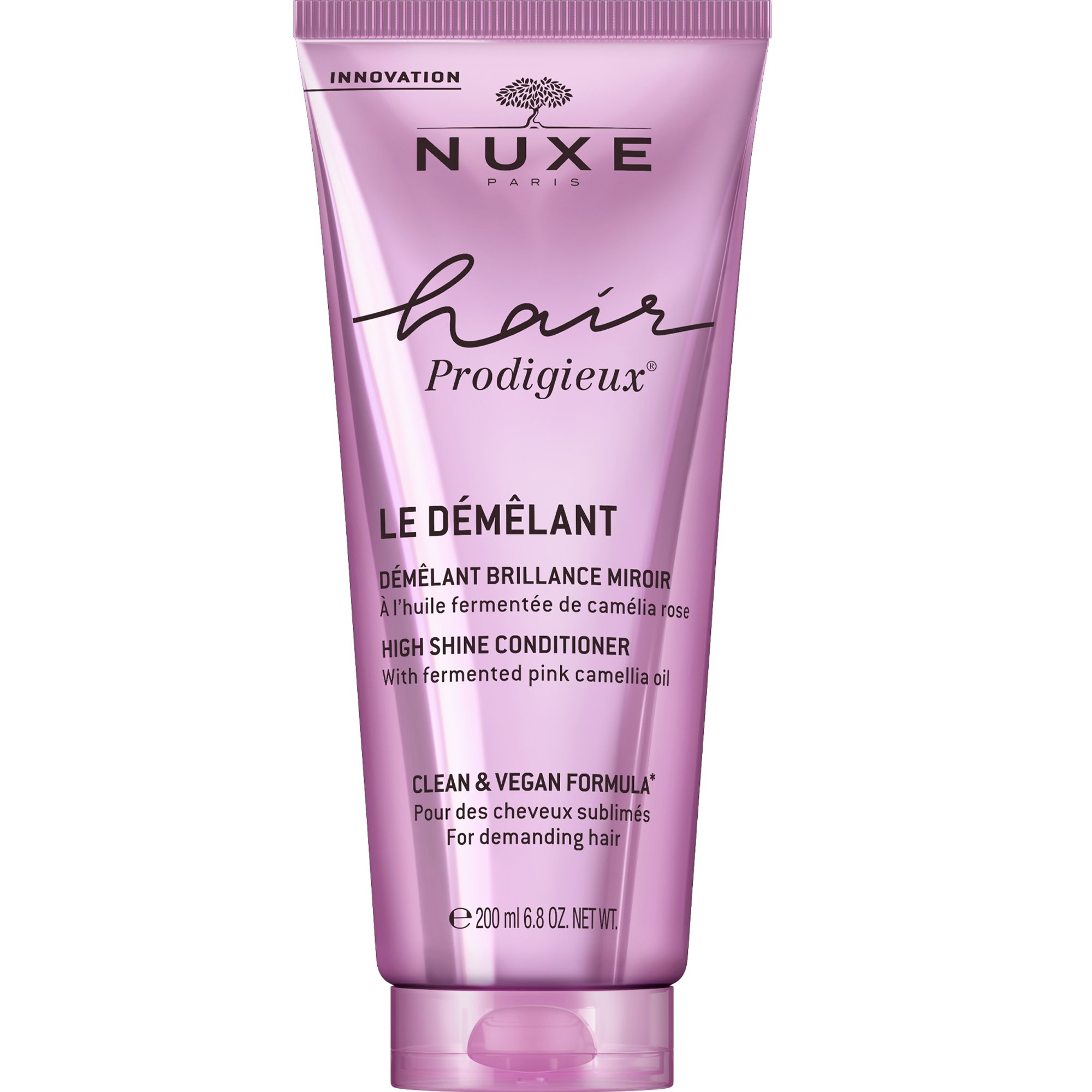 Nuxe Nuxe Hair Prodigieux High Shine Conditioner Μαλακτική Αρωματική Κρέμα Αναδόμησης με Εκχύλισμα Ροζ Καμέλιας για Εκθαμβωτική Λάμψη 200ml