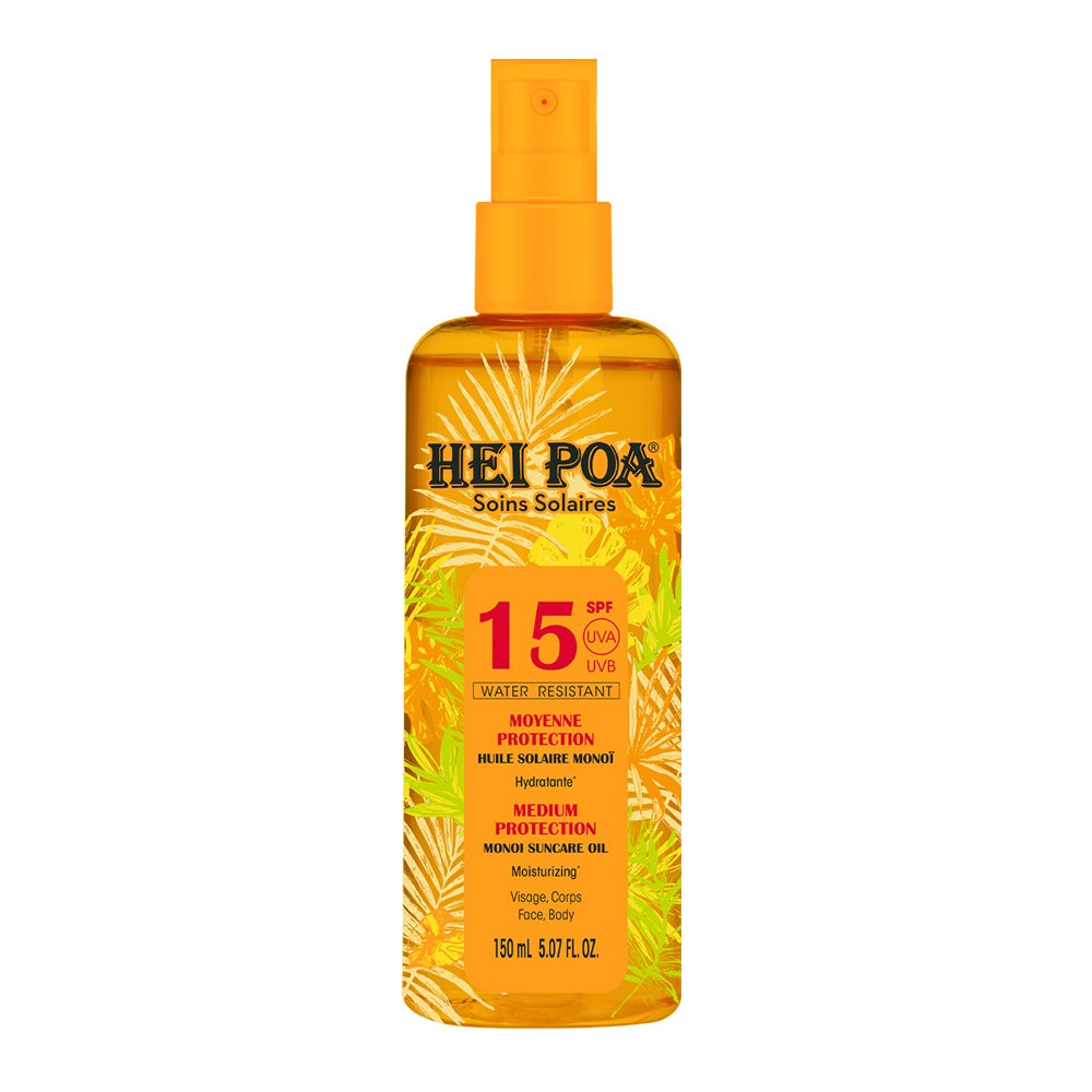 Hei Poa Hei Poa Soins Solaire Monoi Dry Oil Spf15 Tiare Spray Ξηρό Λάδι Χαμηλής Αντηλιακής Προστασία για Πρόσωπο & Σώμα 150ml