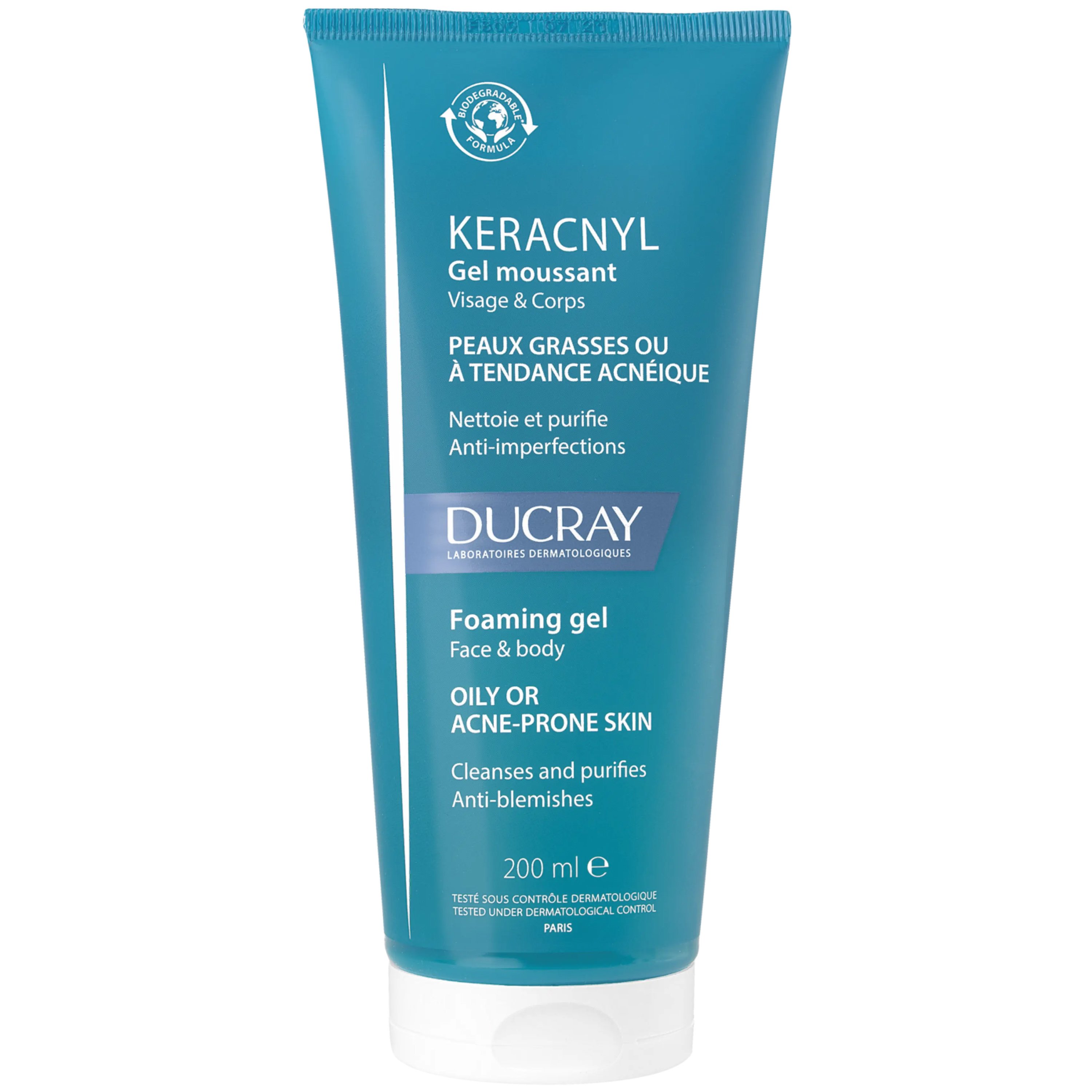 Ducray Ducray Keracnyl Gel Moussant Gel Καθαρισμού Προσώπου & Σώματος για Δέρματα με Ατέλειες - 200ml