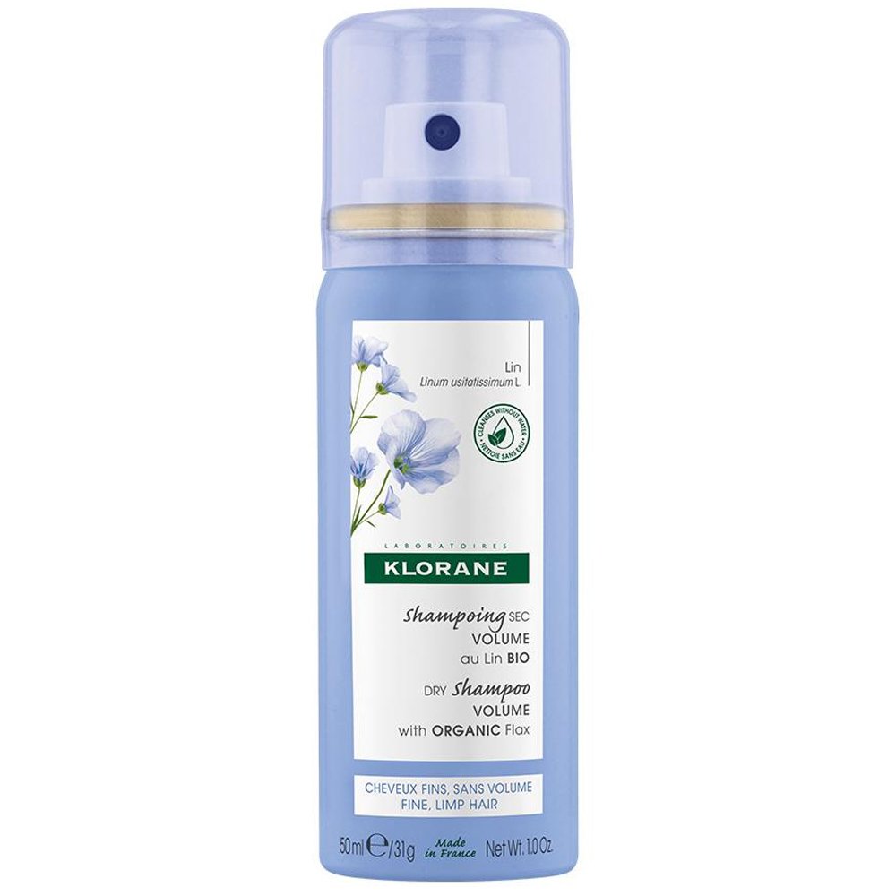 Klorane Klorane Organic Flax Volume Dry Shampoo Travel Size Ξηρό Σαμπουάν για Όγκο με Ίνες Βιολογικού Λιναριού 50ml