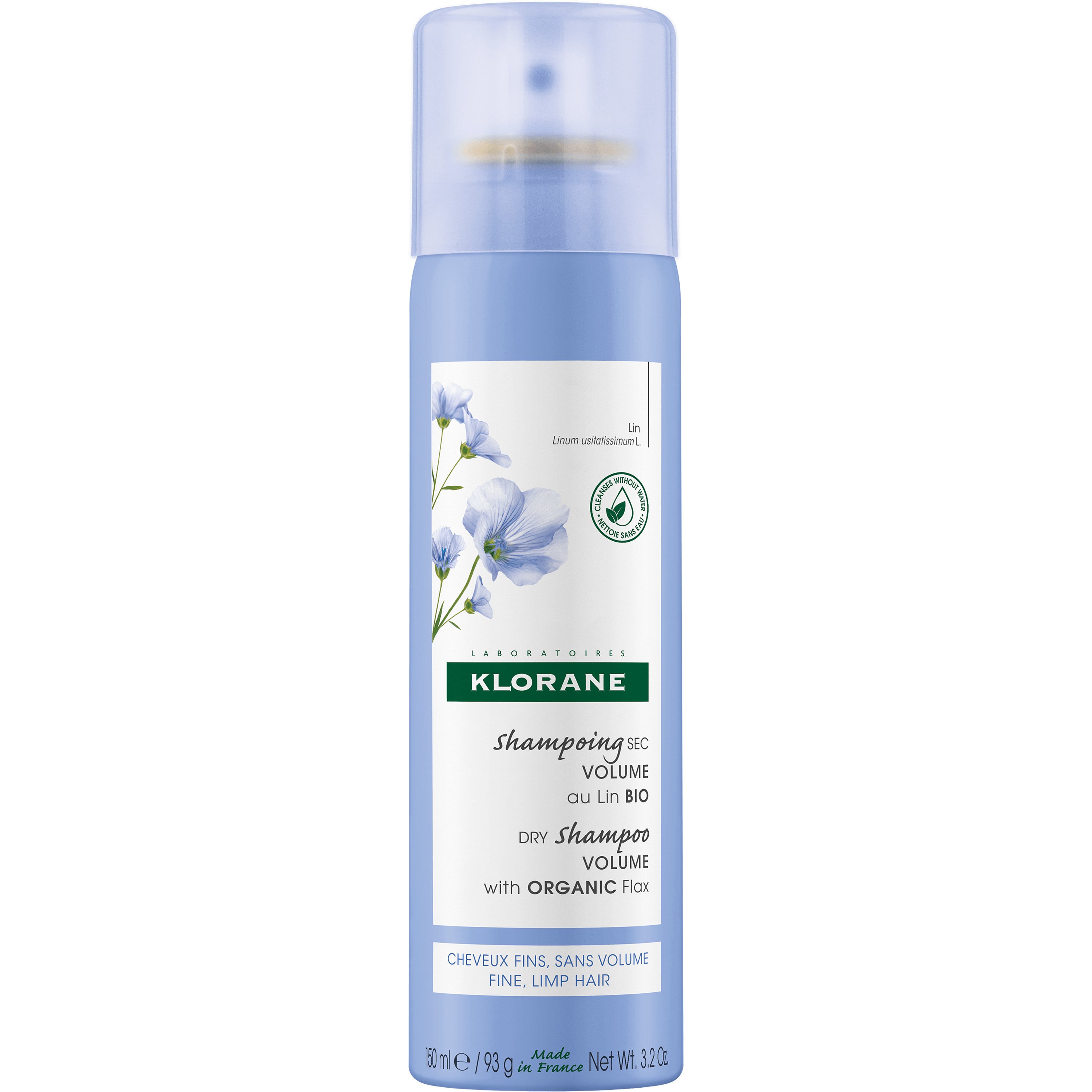 Klorane Klorane Organic Flax Volume Dry Shampoo Ξηρό Σαμπουάν για Όγκο με Ίνες Βιολογικού Λιναριού 150ml