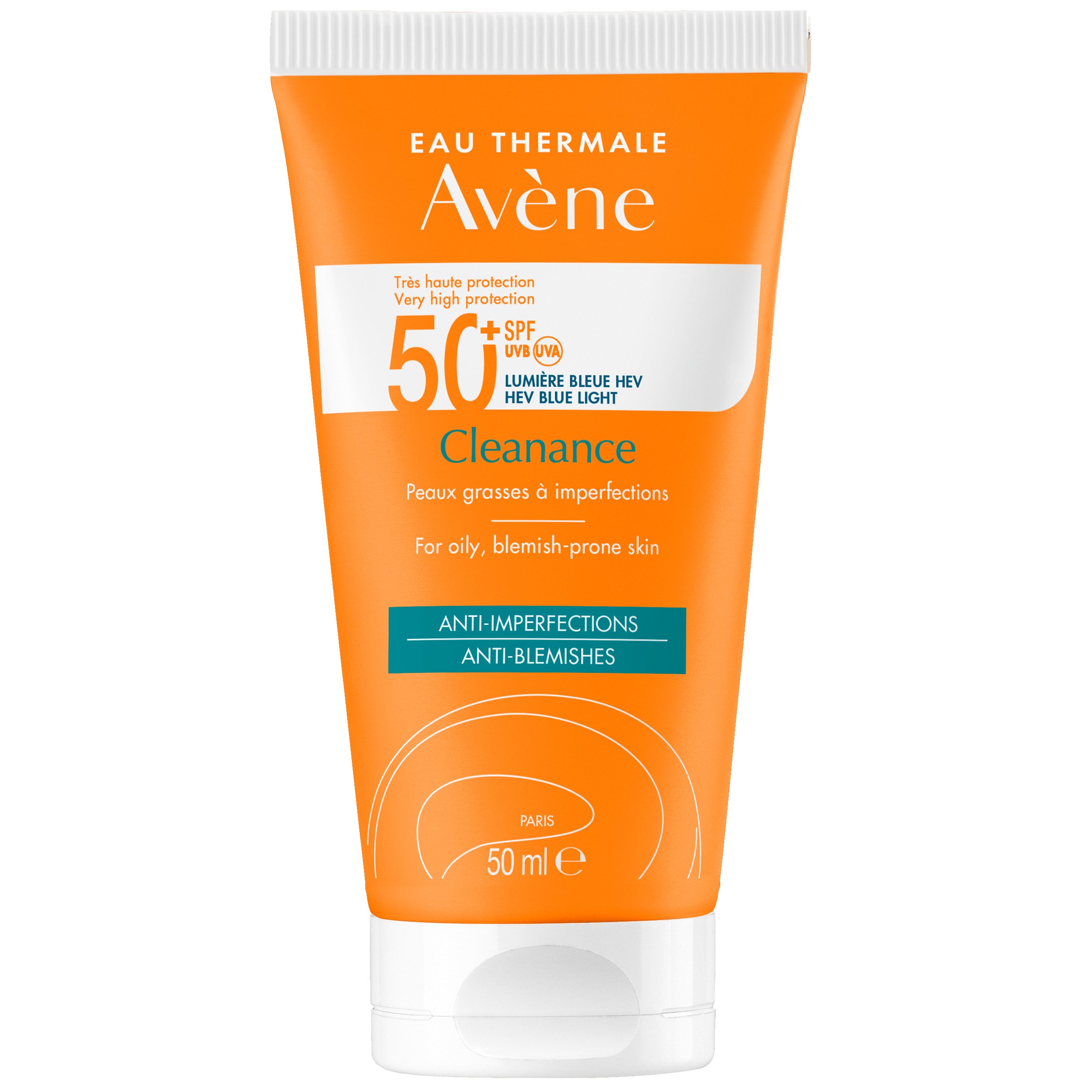 Avène Avene Cleanance Solaire Spf50+ Αντηλιακό Προσώπου Λαιμού Πολύ Υψηλής Προστασίας για το Ευαίσθητο Λιπαρό Δέρμα με Ατέλειες 50ml