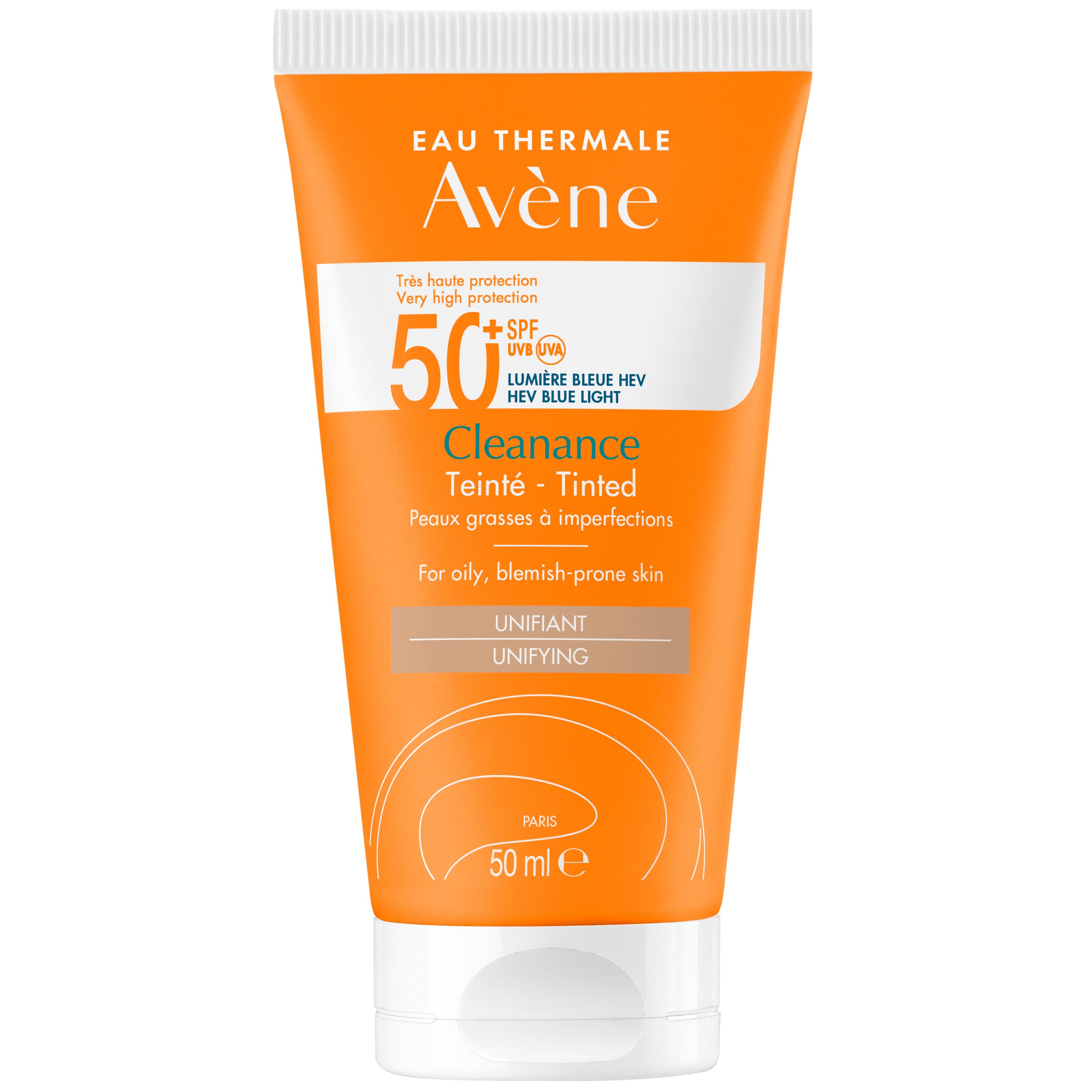 Avène Avene Cleanance Solaire Tinted Spf50+ Αντηλιακό Προσώπου Λαιμού με Χρώμα, Πολύ Υψηλής Προστασίας για το Ευαίσθητο Λιπαρό Δέρμα με Ατέλειες 50ml