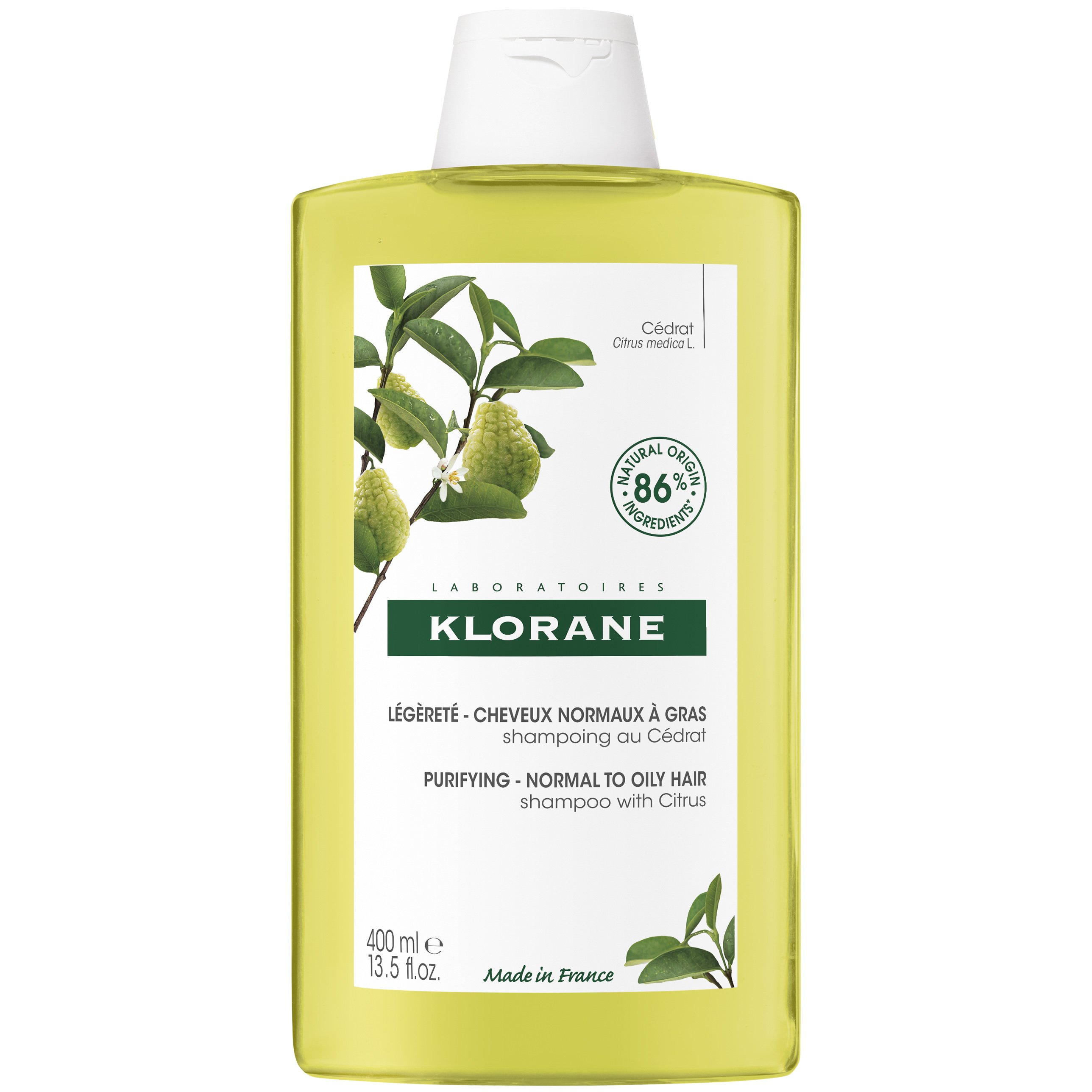 Klorane Klorane Citrus Shampoo Normal to Oily Hair Σαμπουάν με Πολτό Κίτρου για Κανονικά Προς Λιπαρά Μαλλιά 400ml