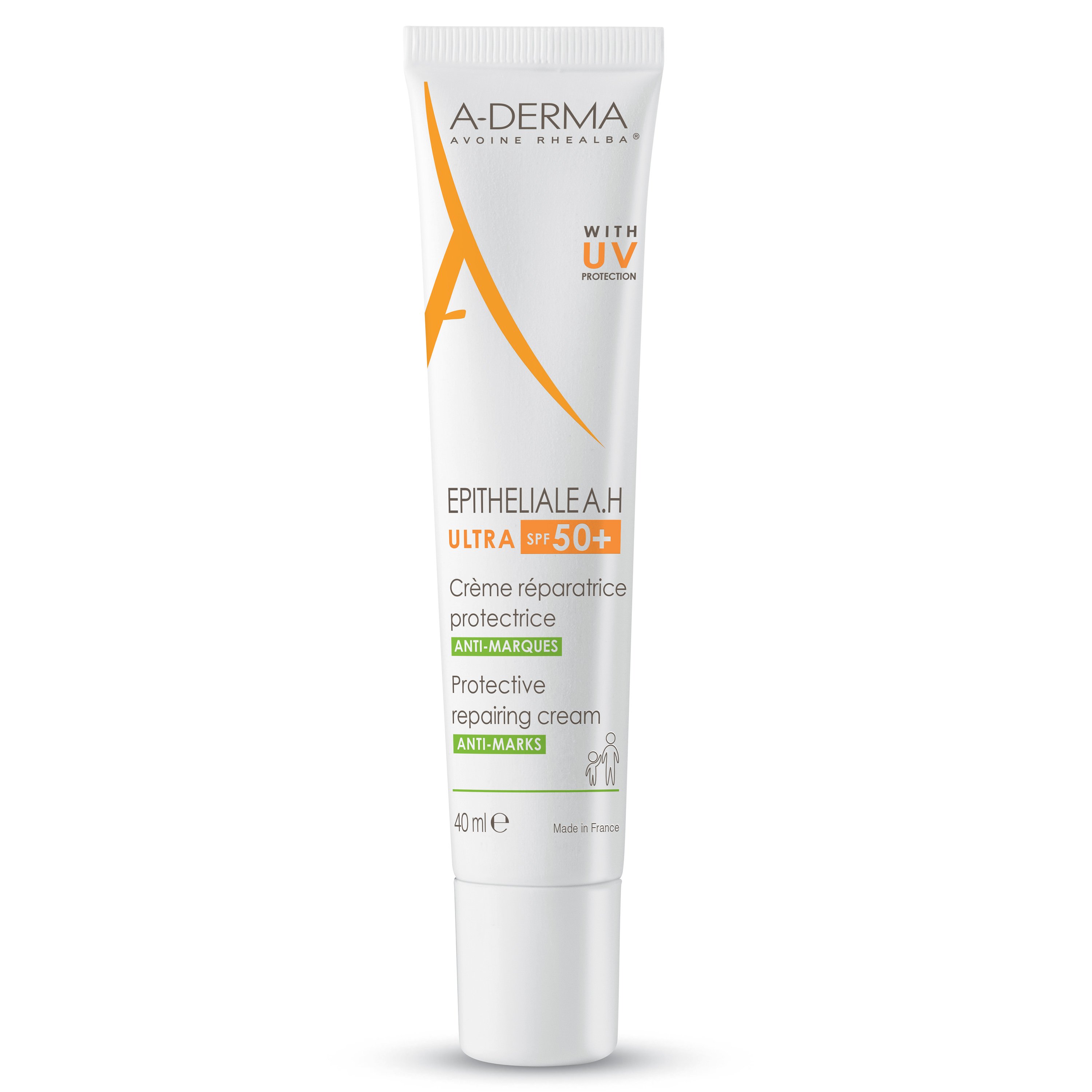 A-Derma A-Derma Epitheliale A.H Ultra Spf50+ Cream Προστατευτική Επανορθωτική Πολύ Υψηλής Αντηλιακής Προστασίας 40ml