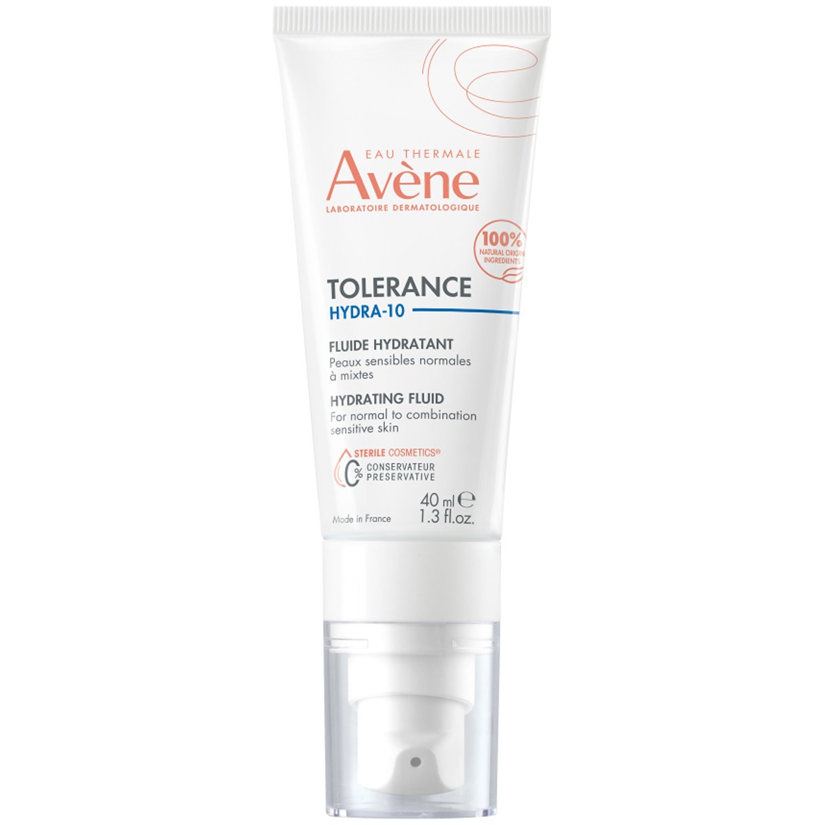 Avène Avene Tolerance Hydra-10 Hydrating Fluid Λεπτόρρευστη, Ενυδατική Κρέμα Προσώπου για Κανονικό & Μικτό Δέρμα 40ml