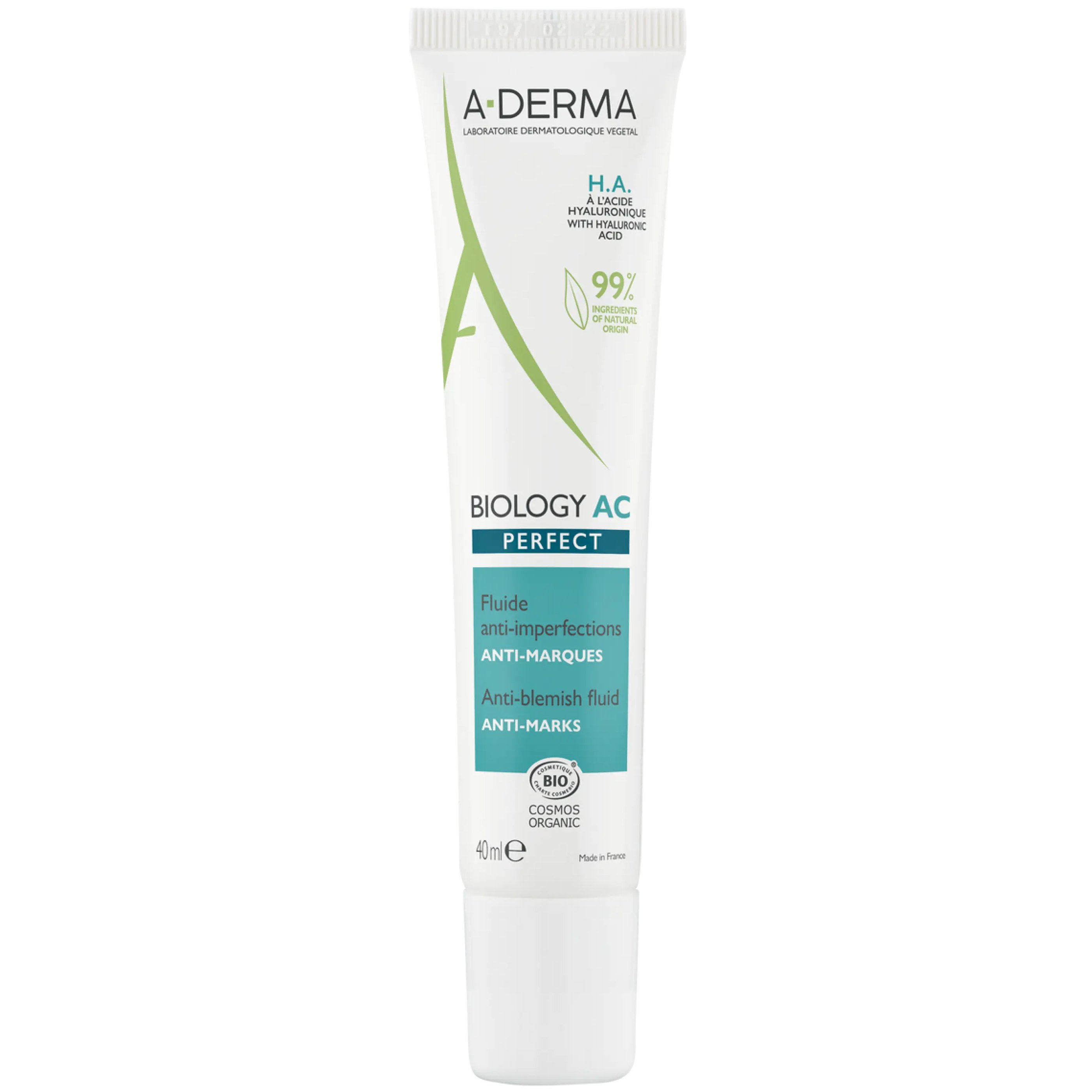 A-Derma ​​​​​​​A-Derma Biology AC Perfect Anti-Marks & Anti-Blemish Face Fluid Αντιγηραντική Κρέμα Προσώπου Ελαφριάς Υφής για Λιπαρές, Μικτές Επιδερμίδες Κατά των Ατελειών & των Σημαδιών 40ml