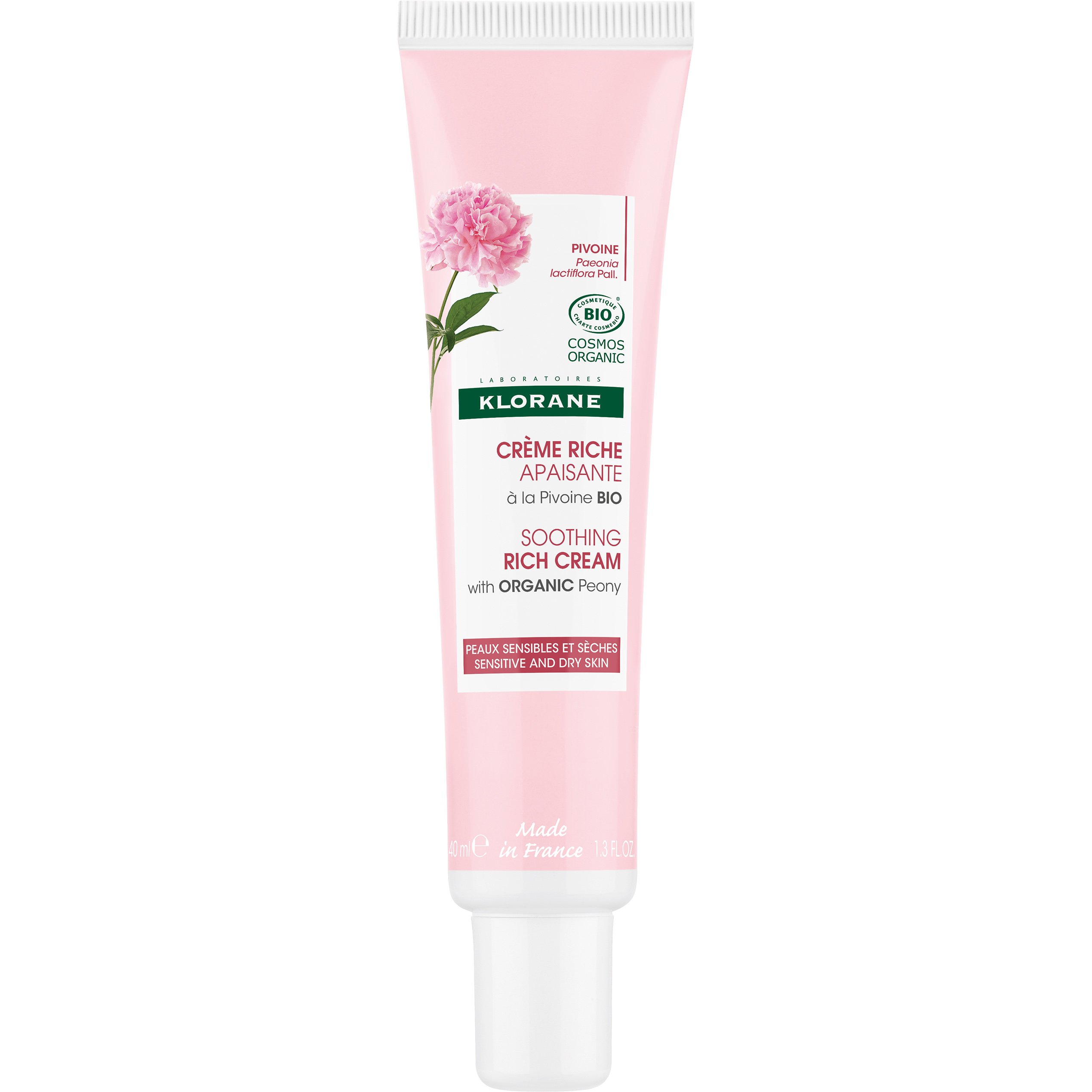 Klorane Klorane Peony Soothing Rich Face Cream Καταπραϋντική Πλούσια Κρέμα Προσώπου με Βιολογική Παιώνια για Ευαίσθητες & Ξηρές Επιδερμίδες 40ml