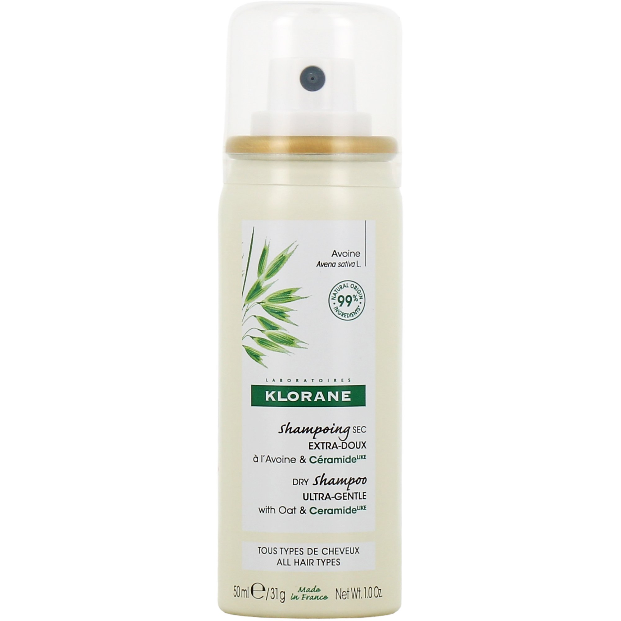 Klorane Klorane Oat Dry Shampoo Travel Size 50ml,Ξηρό Σαμπουάν με Βρώμη για Όλους τους Τύπους Μαλλιών