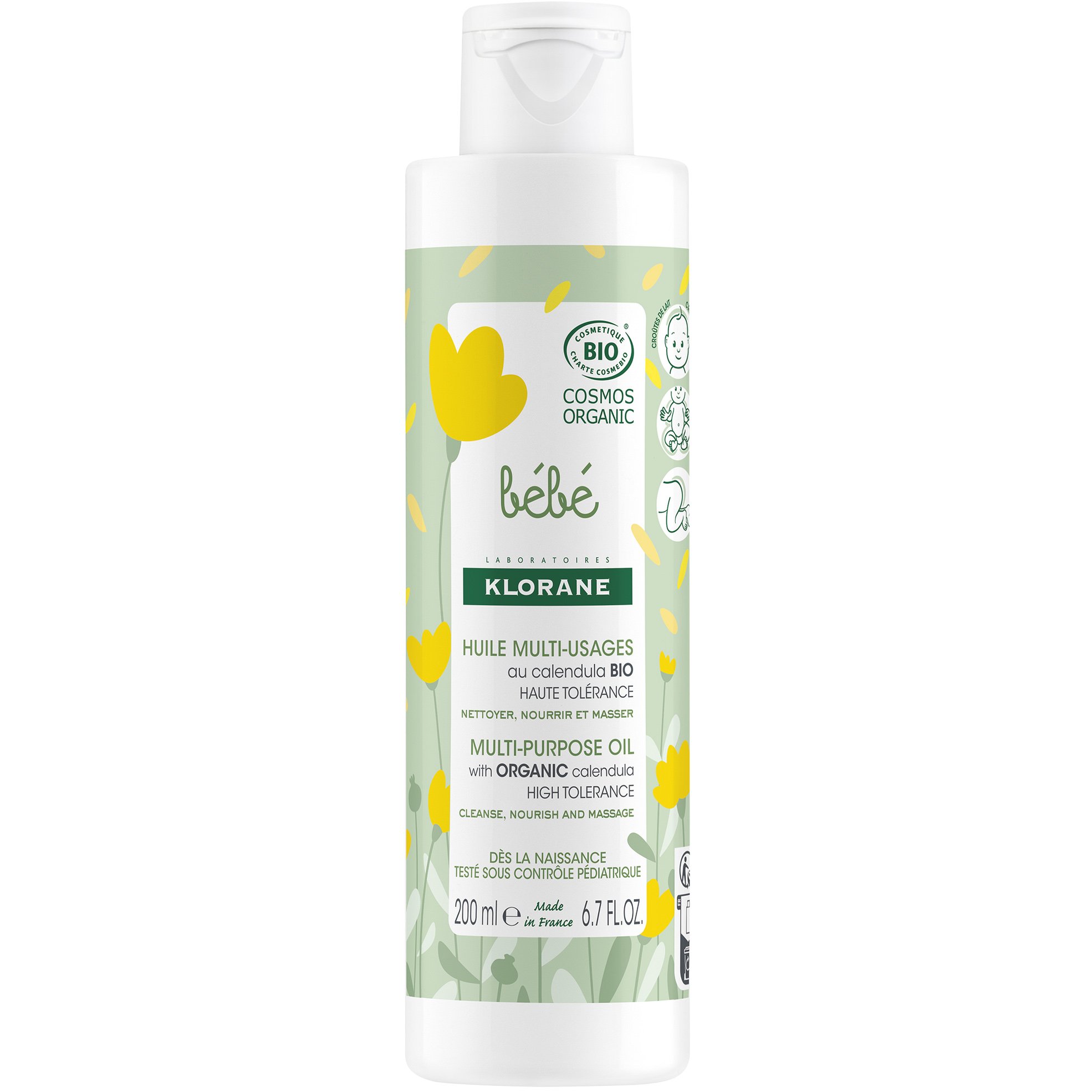 Klorane Klorane Bebe Multi-Purpose Oil with Organic Calendula Βρεφικό Έλαιο Πολλαπλών Χρήσεων με Βιολογική Καλέντουλα 200ml