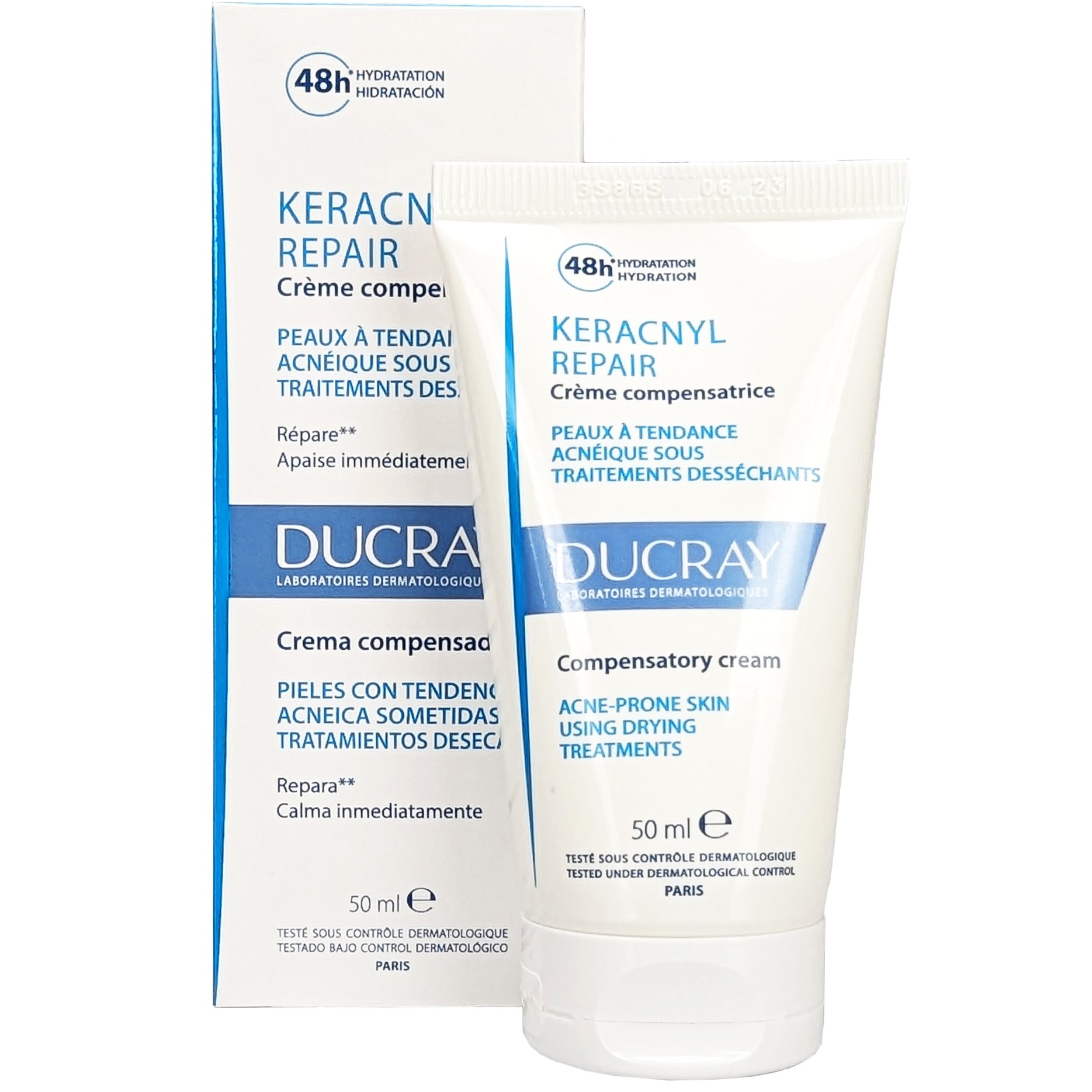 Ducray Ducray Keracnyl Repair Compensating Cream Αντισταθμιστική Κρέμα για Δέρμα με Τάση Ακμής υπό Αγωγές που Προκαλούν Ξηρότητα 50ml