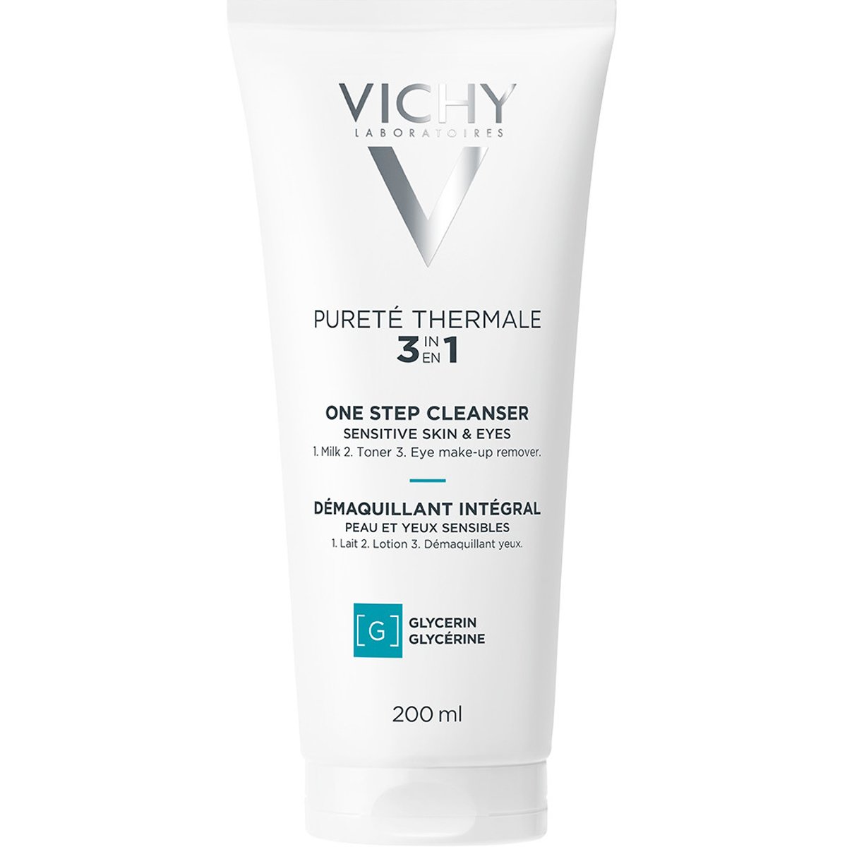 Vichy Vichy Purete Thermale 3in1 One Step Cleanser Sensitive Skin & Eyes Καθαριστικό Προσώπου που Συνδυάζει Γαλάκτωμα, Τονωτική Λοσιόν & Ντεμακιγιάζ Ματιών 200ml