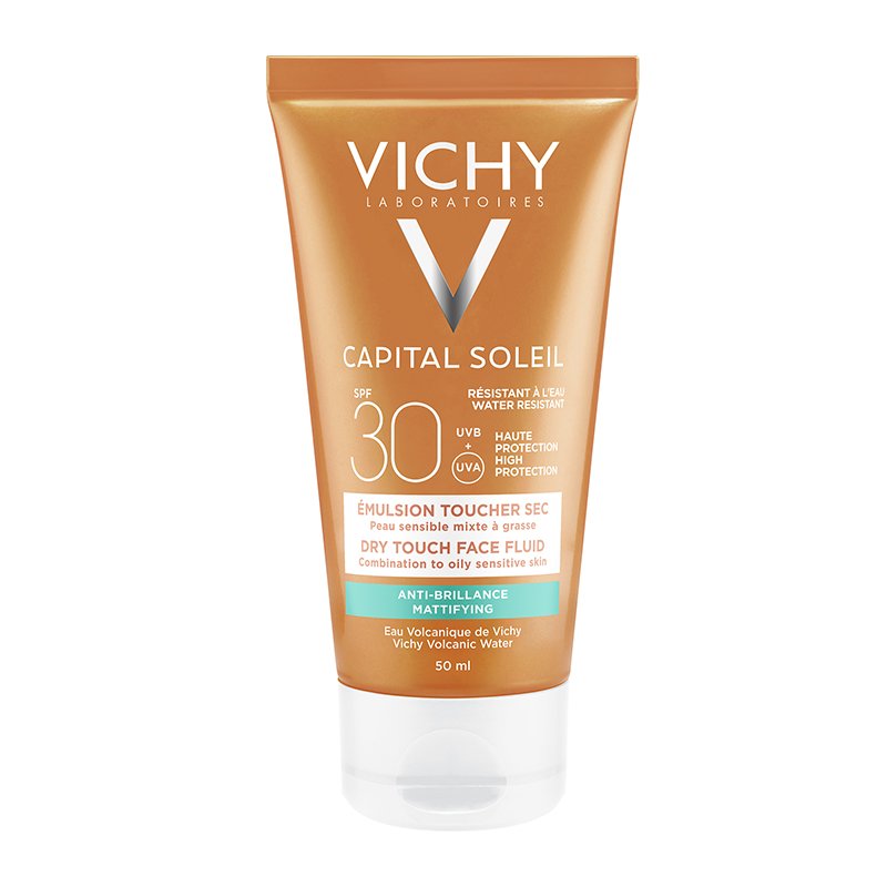 Vichy Vichy Capital Soleil Spf30 Dry Touch Emulsion Αντηλιακή Λεπτόρρευστη Κρέμα Προσώπου Υψηλής Προστασίας για Ματ Αποτέλεσμα 50ml