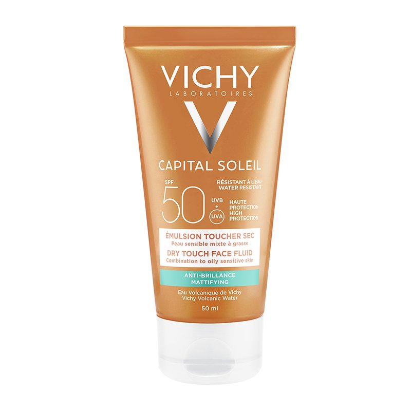 Vichy Vichy Capital Soleil Emulsion Dry Touch Spf50 Αντηλιακή Λεπτόρρευστη Κρέμα Προσώπου Υψηλής Προστασίας & για Ματ Αποτέλεσμα 50ml